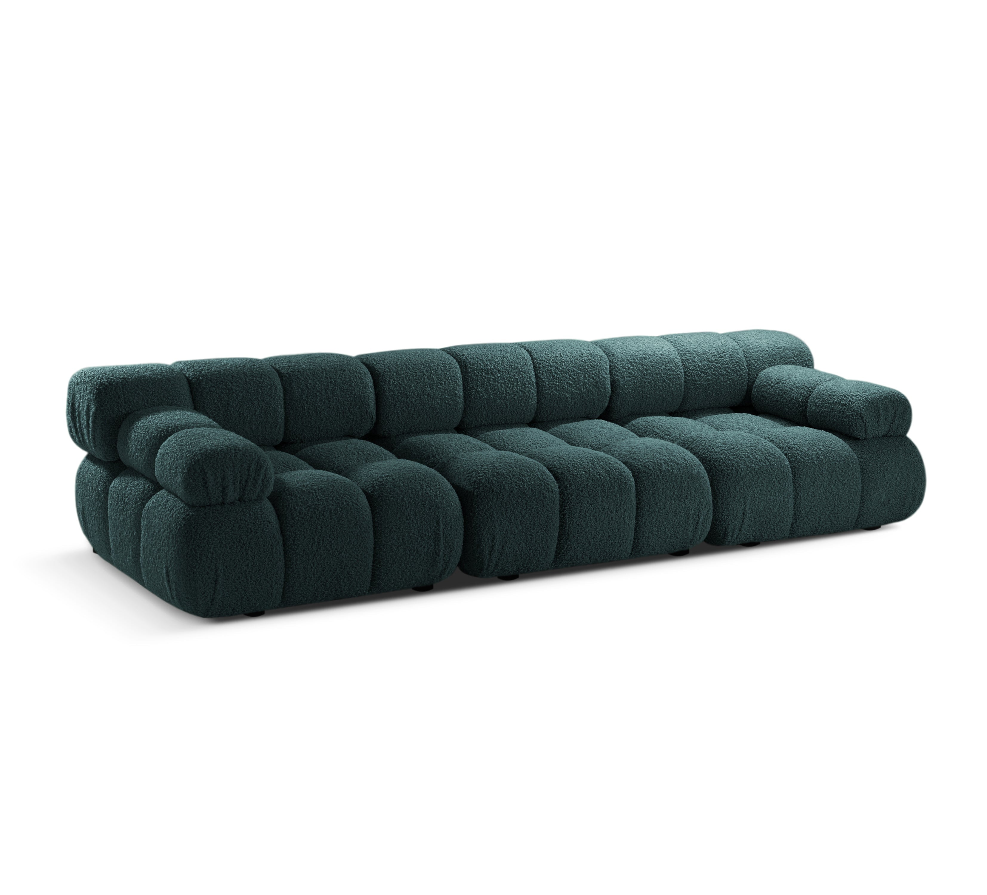 Modulares 3-Sitzer Sofa BELLIS in petrolblauem Boucle