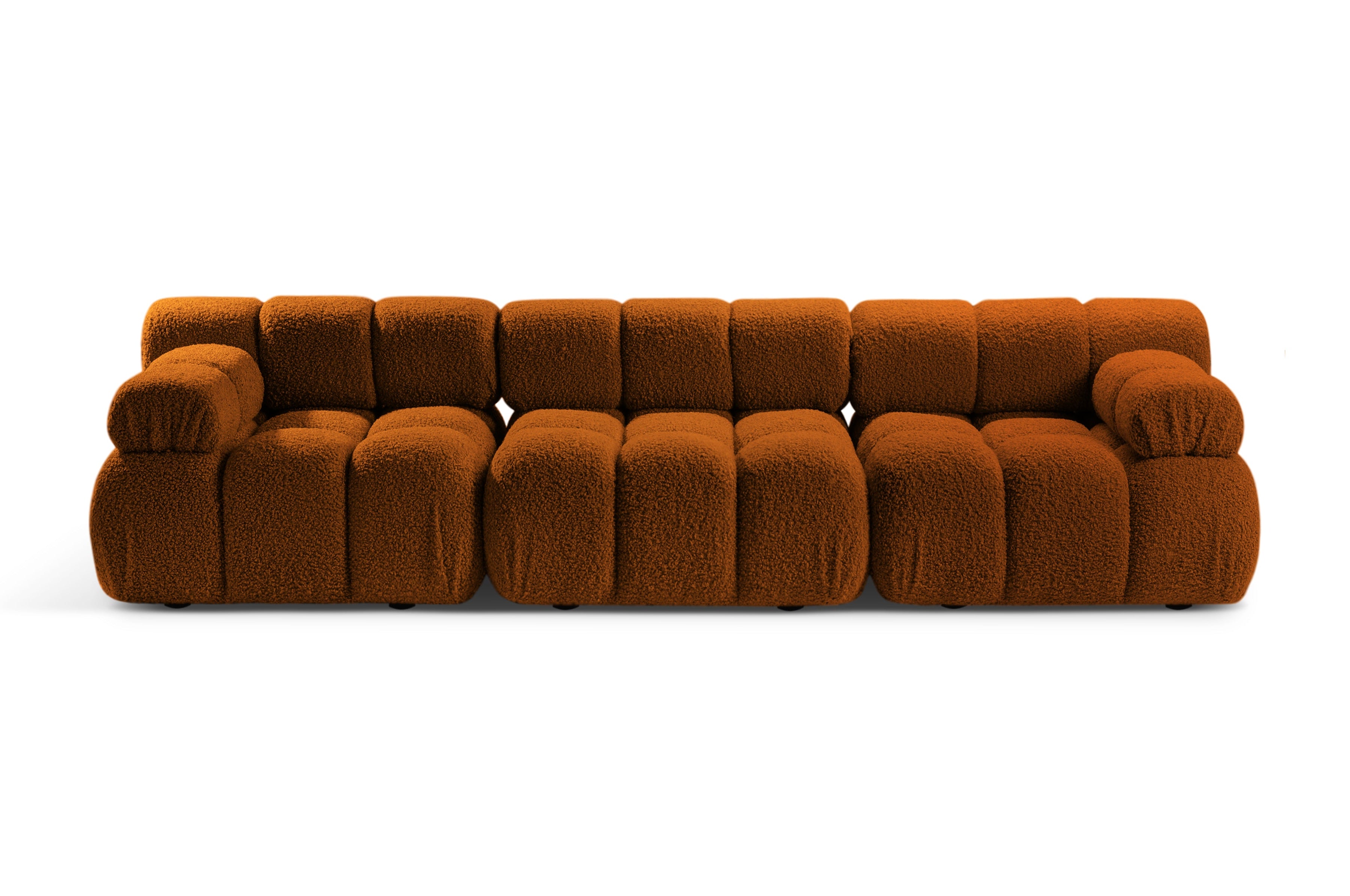 Modulares 3-Sitzer Sofa BELLIS in Ziegel-Boucle