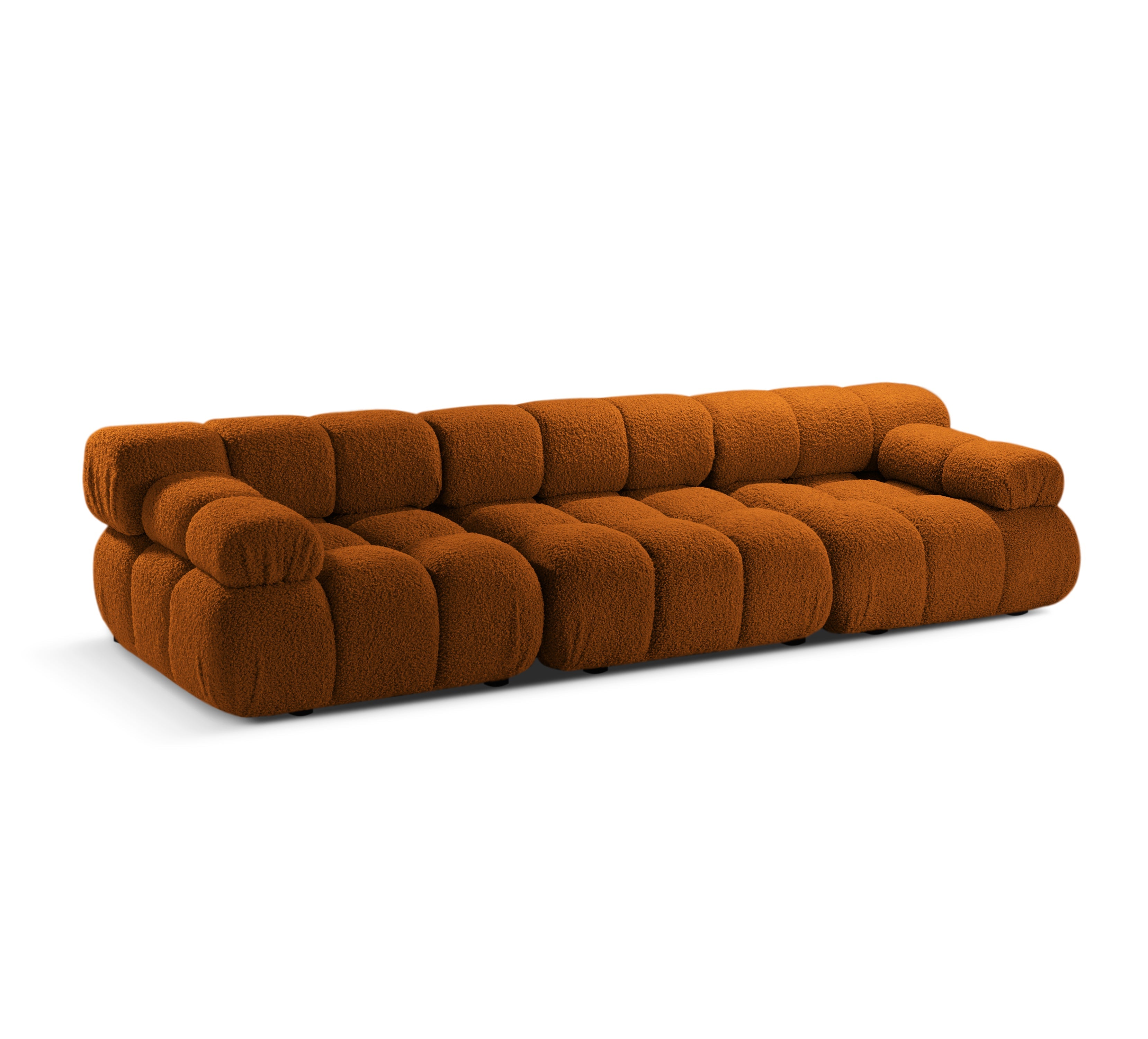 Modulares 3-Sitzer Sofa BELLIS in Ziegel-Boucle
