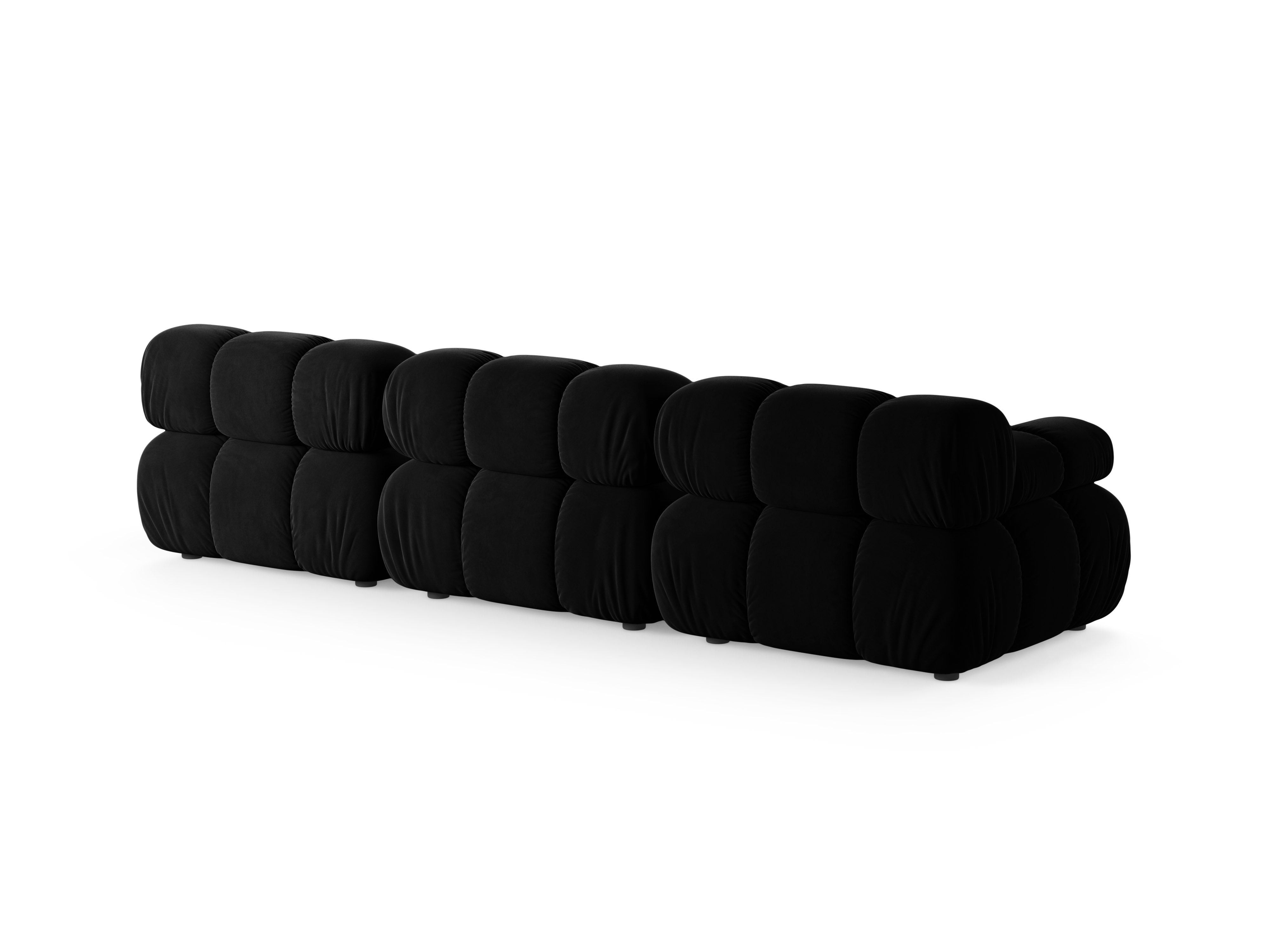 Modulares 3-Sitzer-Sofa BELLIS aus schwarzem Samt