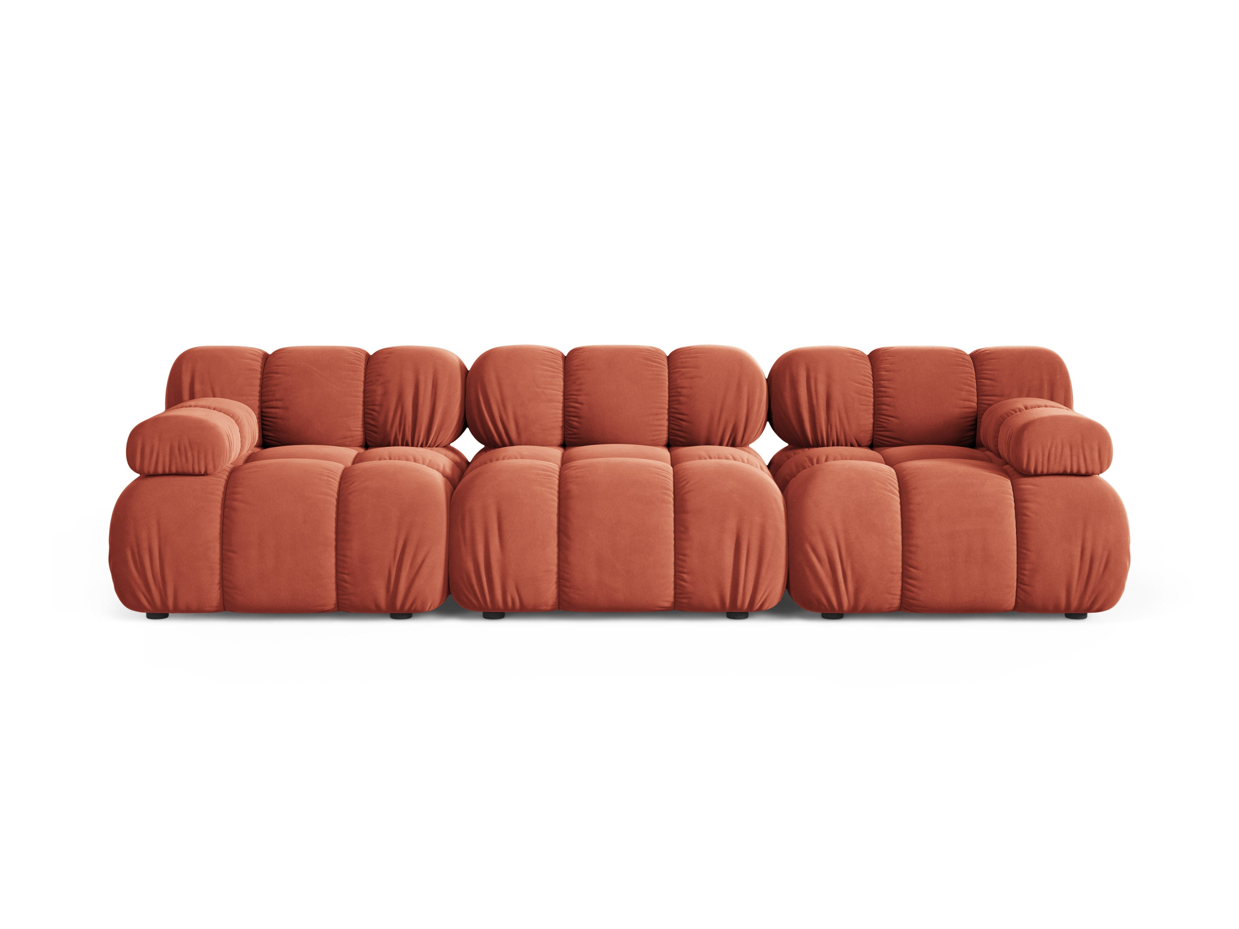 Modulares 3-Sitzer-Sofa BELLIS in korallenfarbenem Velours