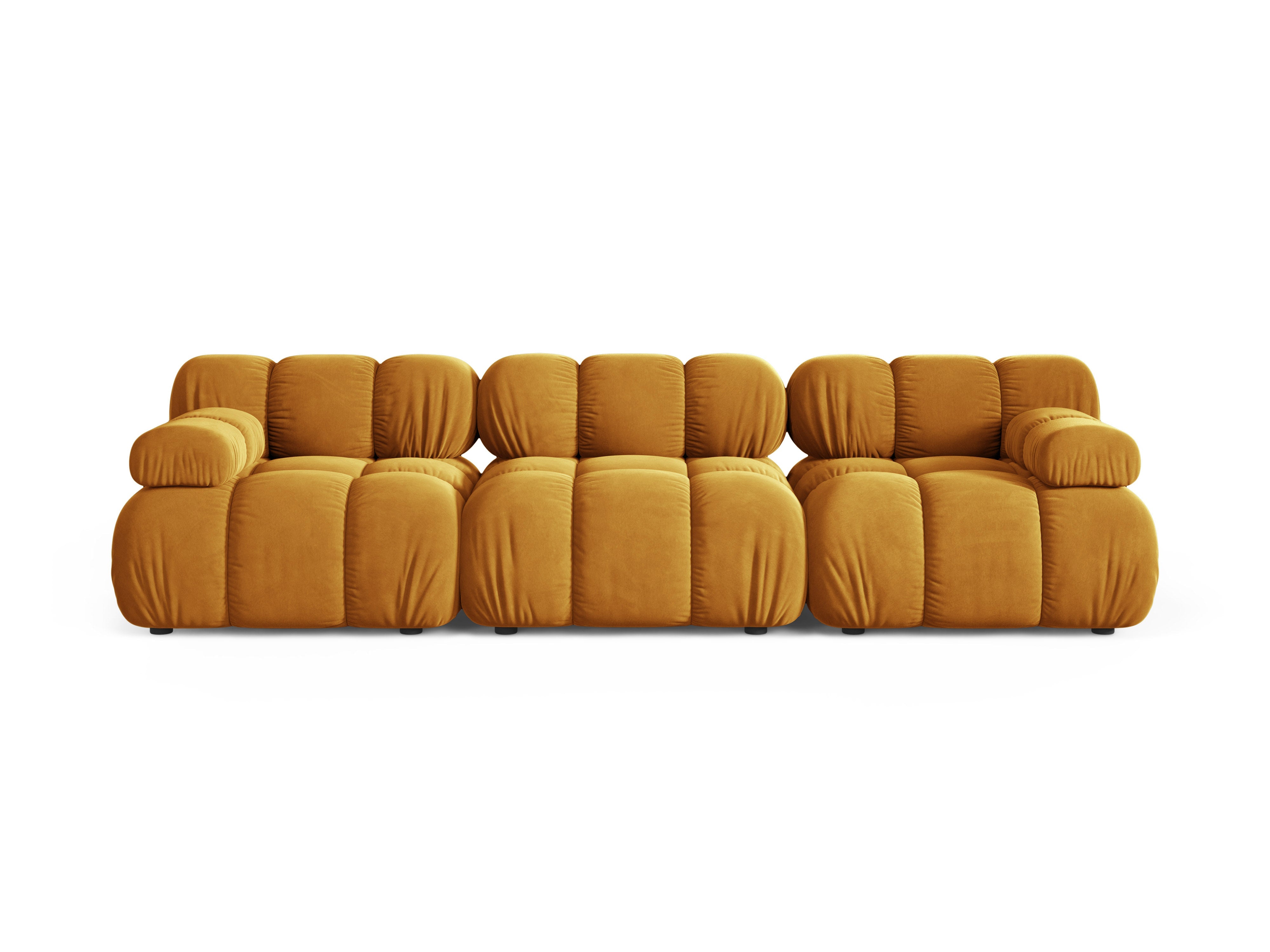 Modulares 3-Sitzer-Sofa BELLIS in senfgelbem Samt