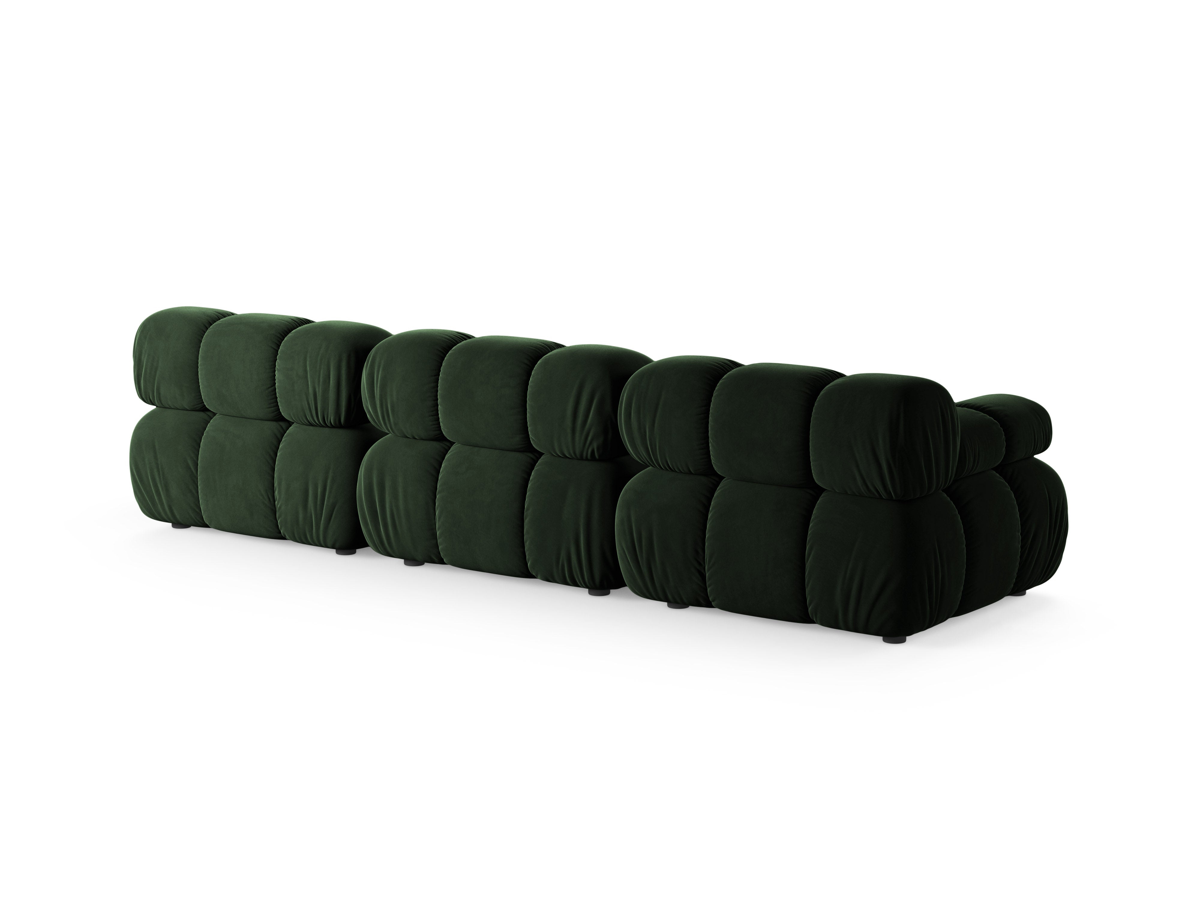 Modulares 3-Sitzer-Sofa BELLIS in Flaschengrün Velours