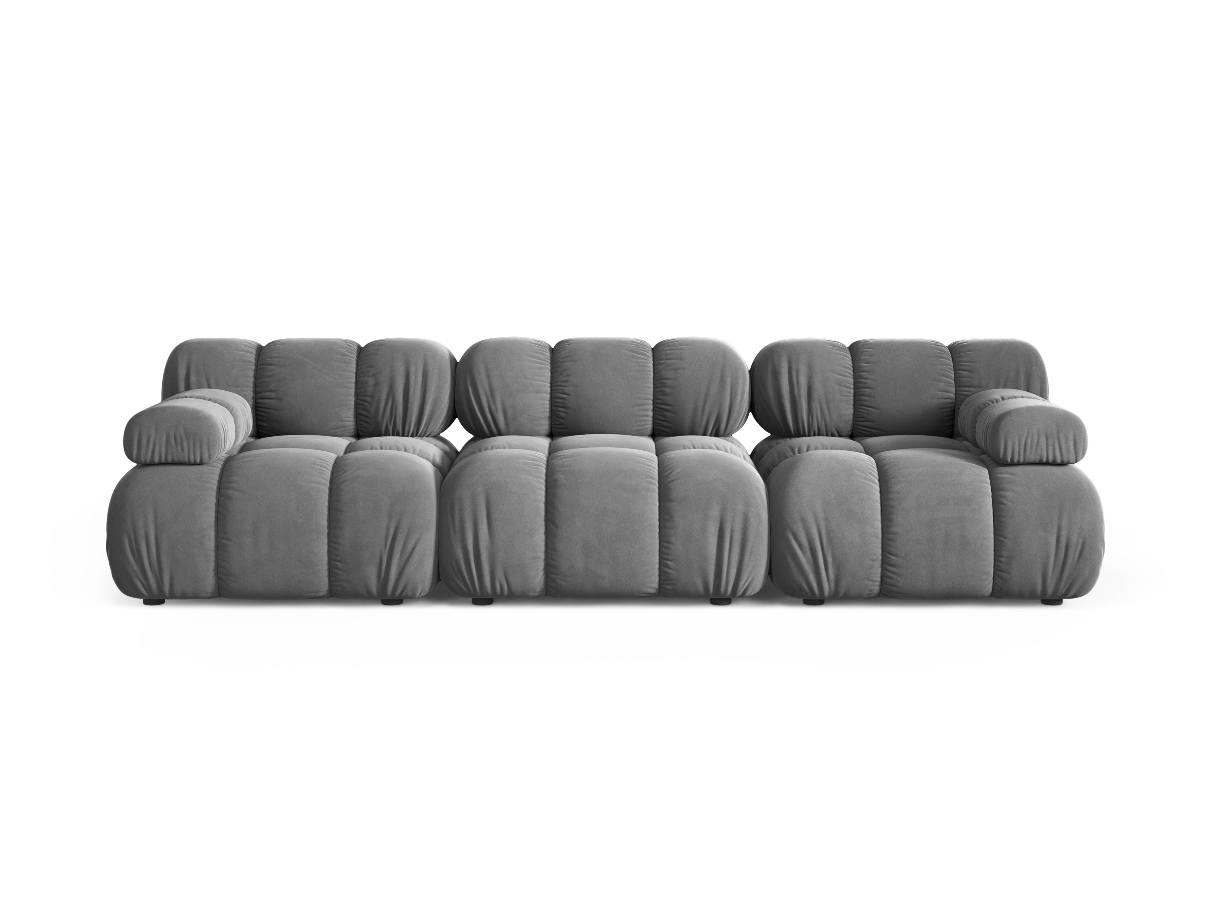Modulares 3-Sitzer-Sofa BELLIS in hellgrauem Samt