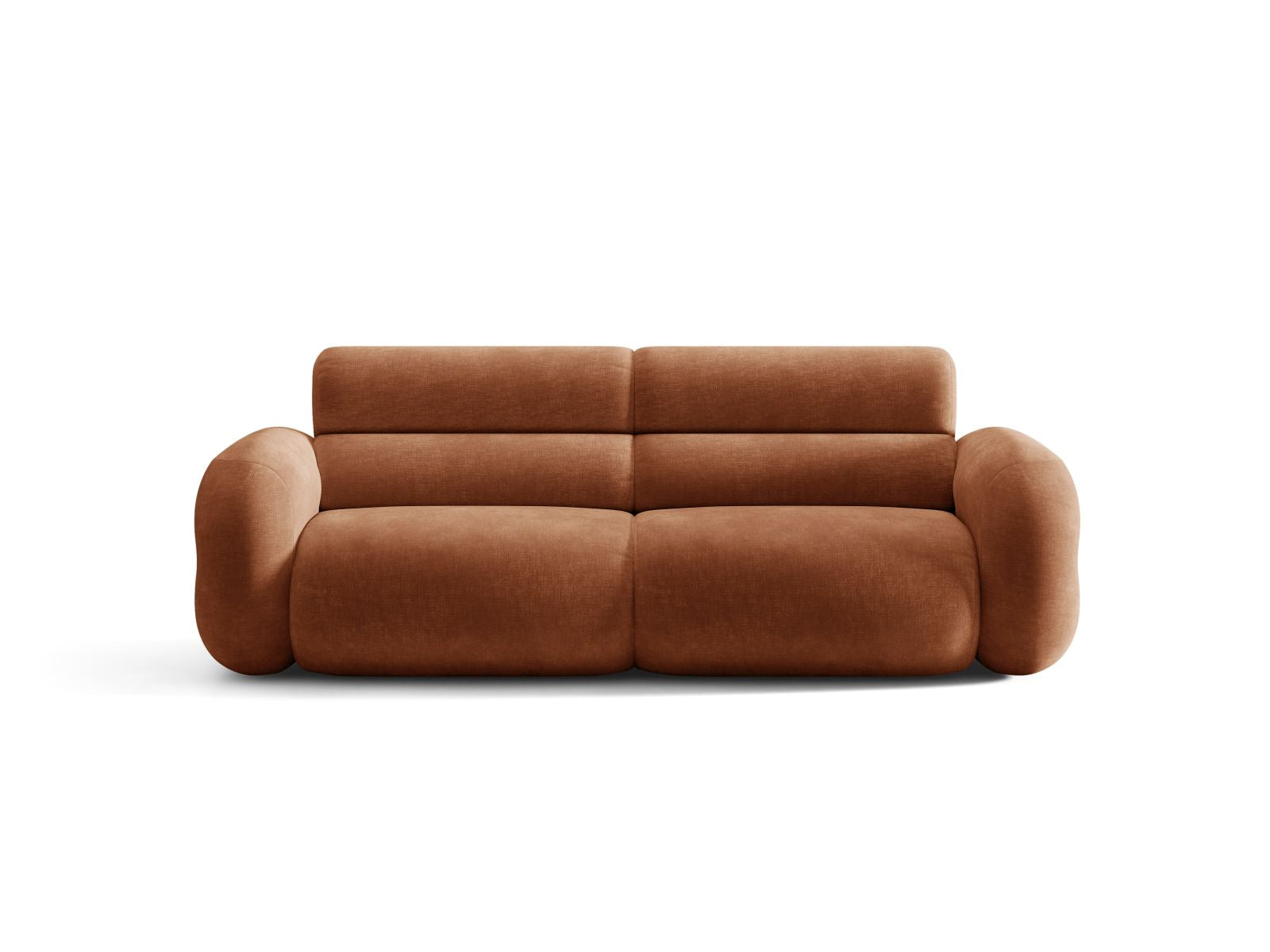 Sofa für 3 Personen NEO in ziegelrotem Chenille