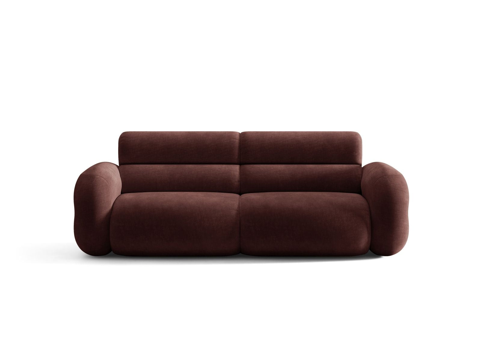 Sofa für 3 Personen NEO in kirschrotem Chenille