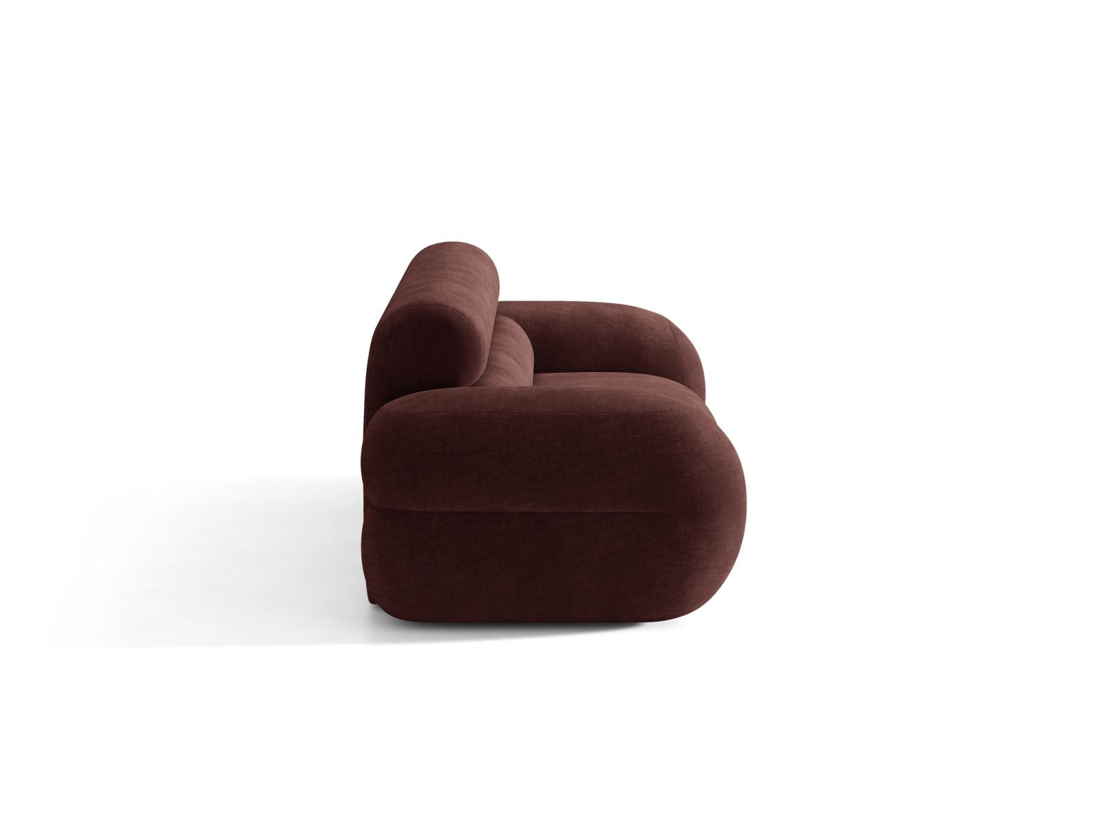 Sofa für 3 Personen NEO in kirschrotem Chenille