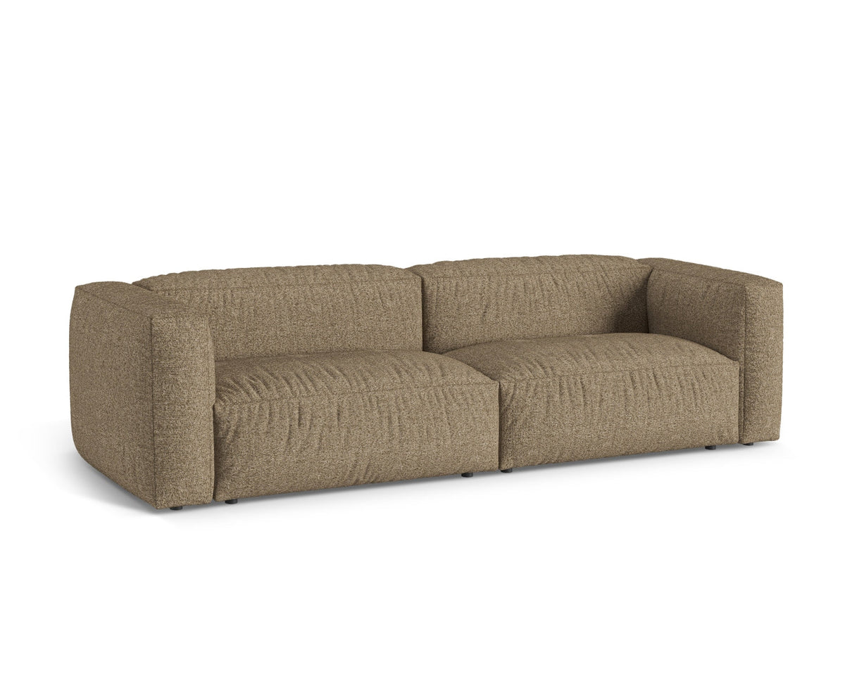 Sofa 3-osobowa MARTINA cappuccino boucle – ujęcie boczne