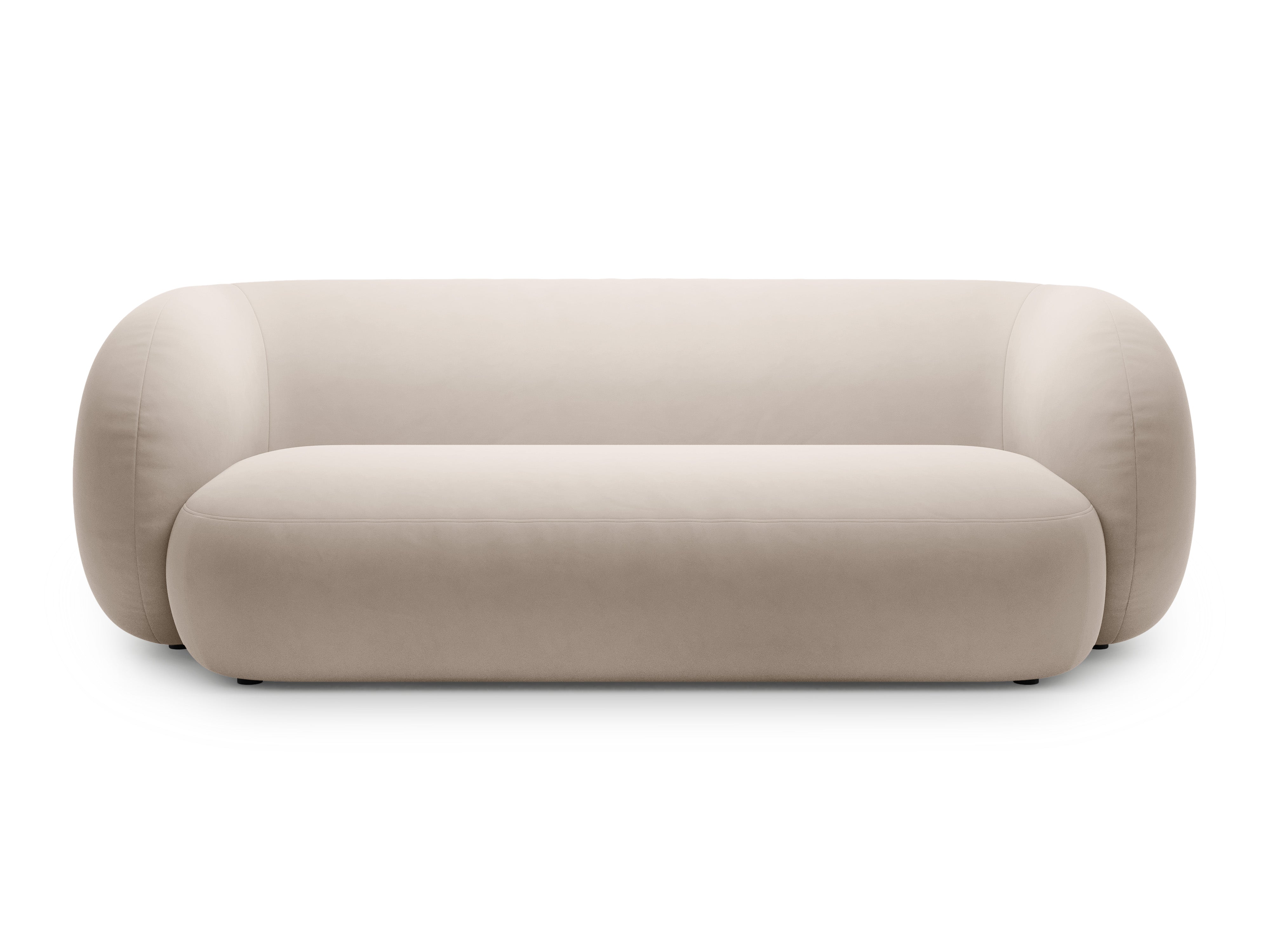 Sofa aus Samt 3-sitzig KATE beige