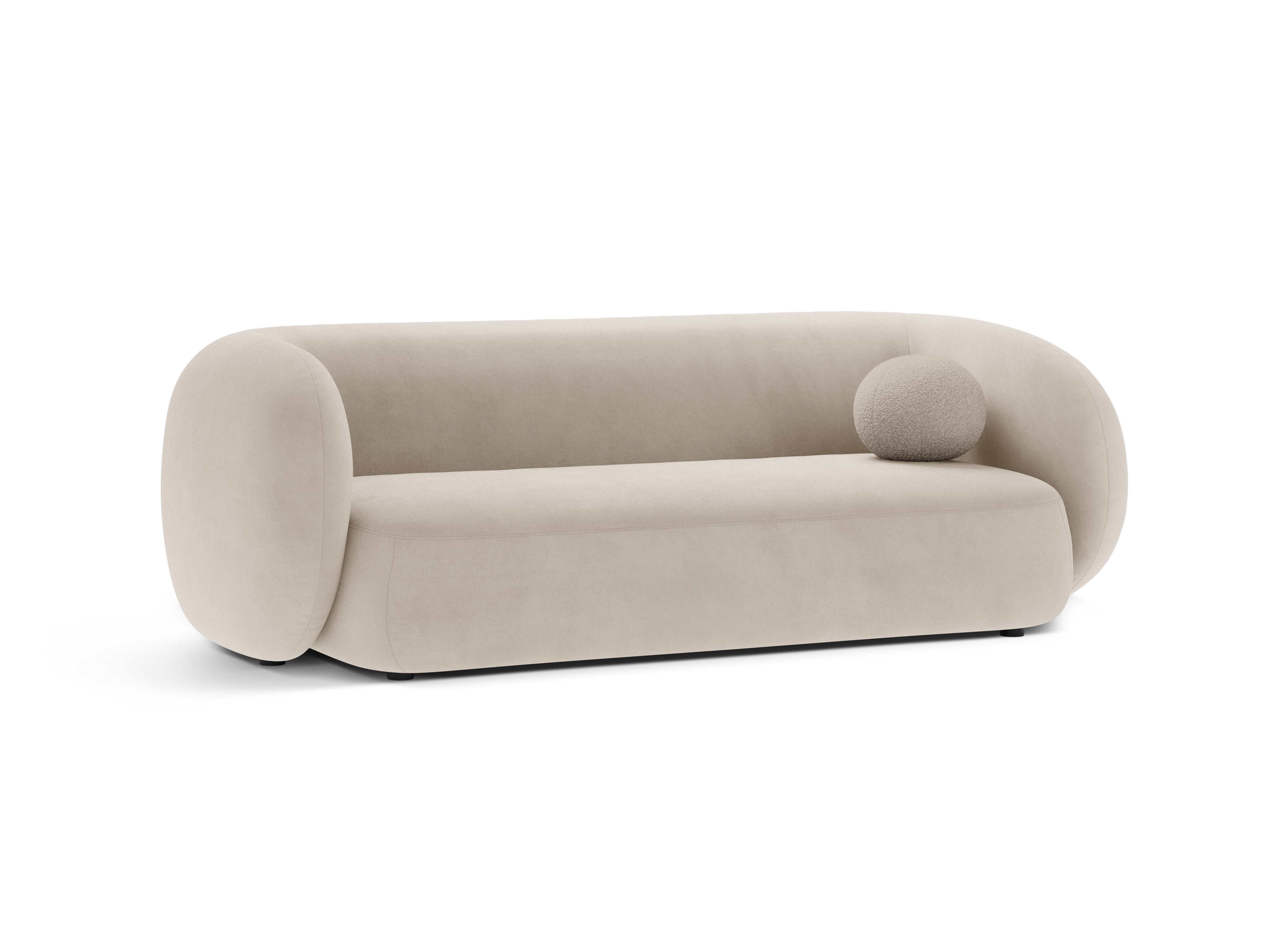 Sofa aus Samt 3-sitzig KATE beige