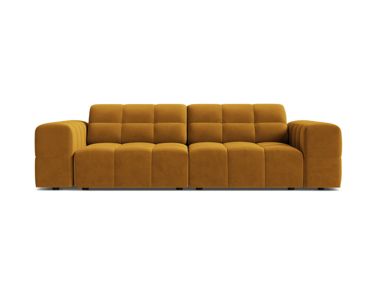Sofa aksamitna 3-osobowa JENNIFER żółty Bluvel – Micadoni