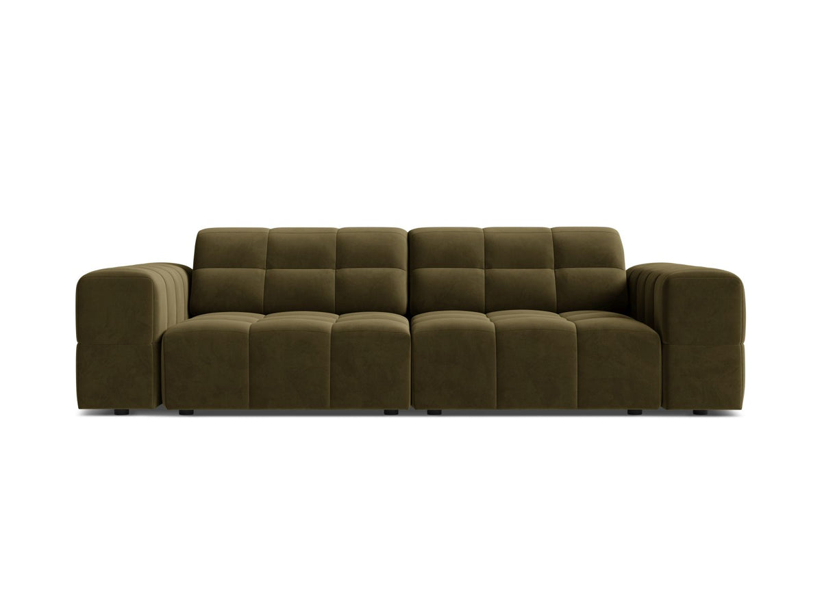Sofa aksamitna 3-osobowa JENNIFER zielony Bluvel – Micadoni
