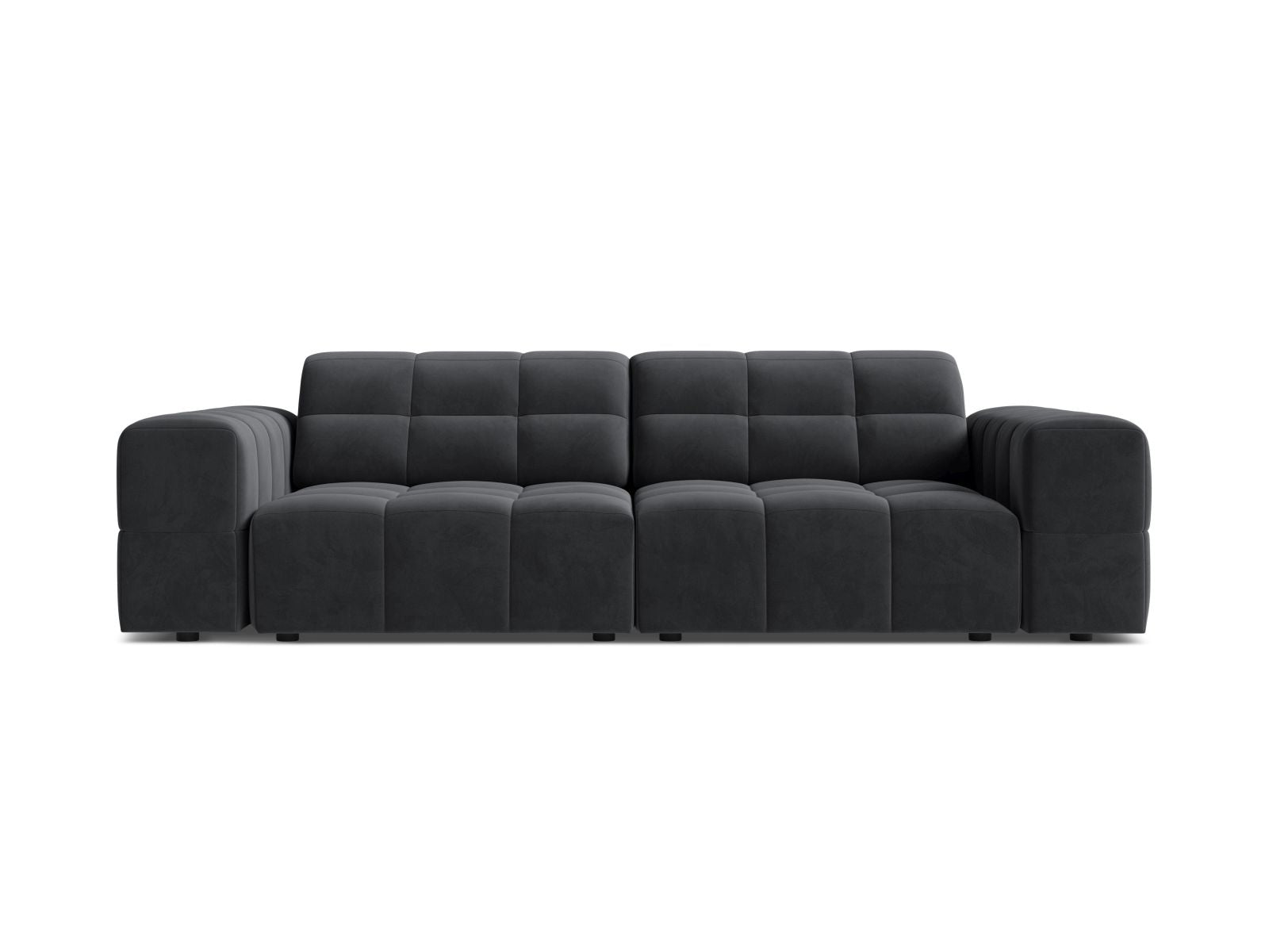 Sofa aksamitna 3-osobowa JENNIFER szary Bluvel – Micadoni