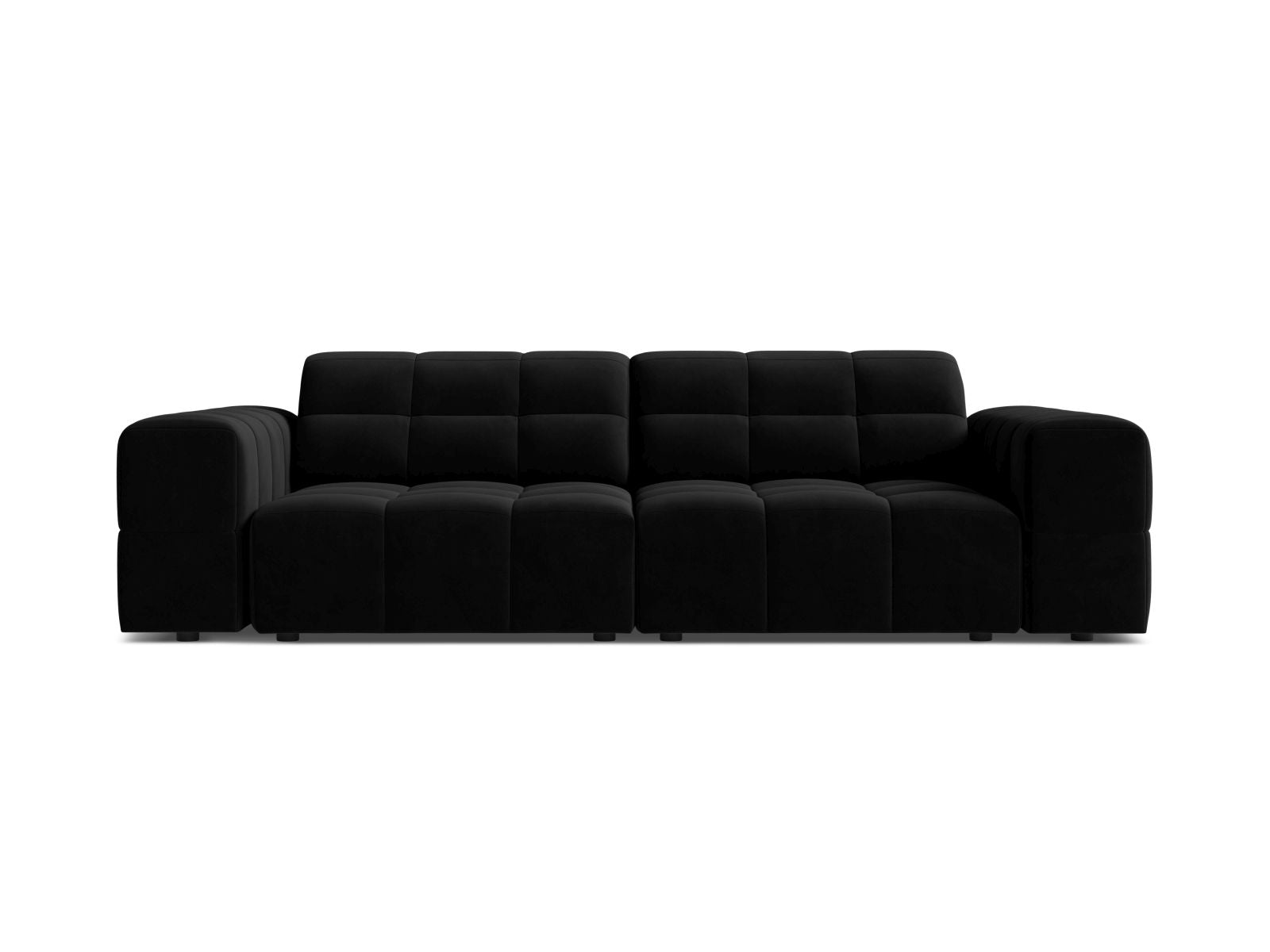 Sofa aksamitna 3-osobowa JENNIFER czarny Bluvel – Micadoni