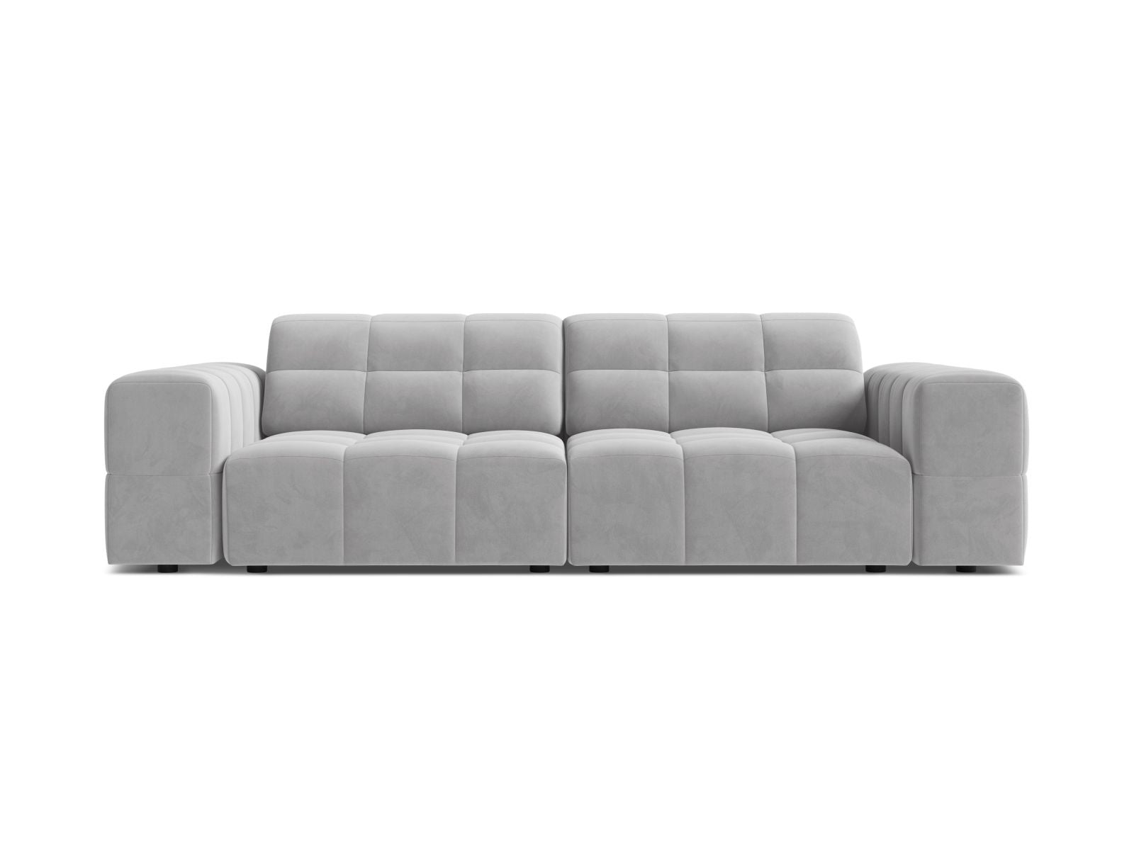 Sofa aksamitna 3-osobowa JENNIFER srebrny Bluvel – Micadoni