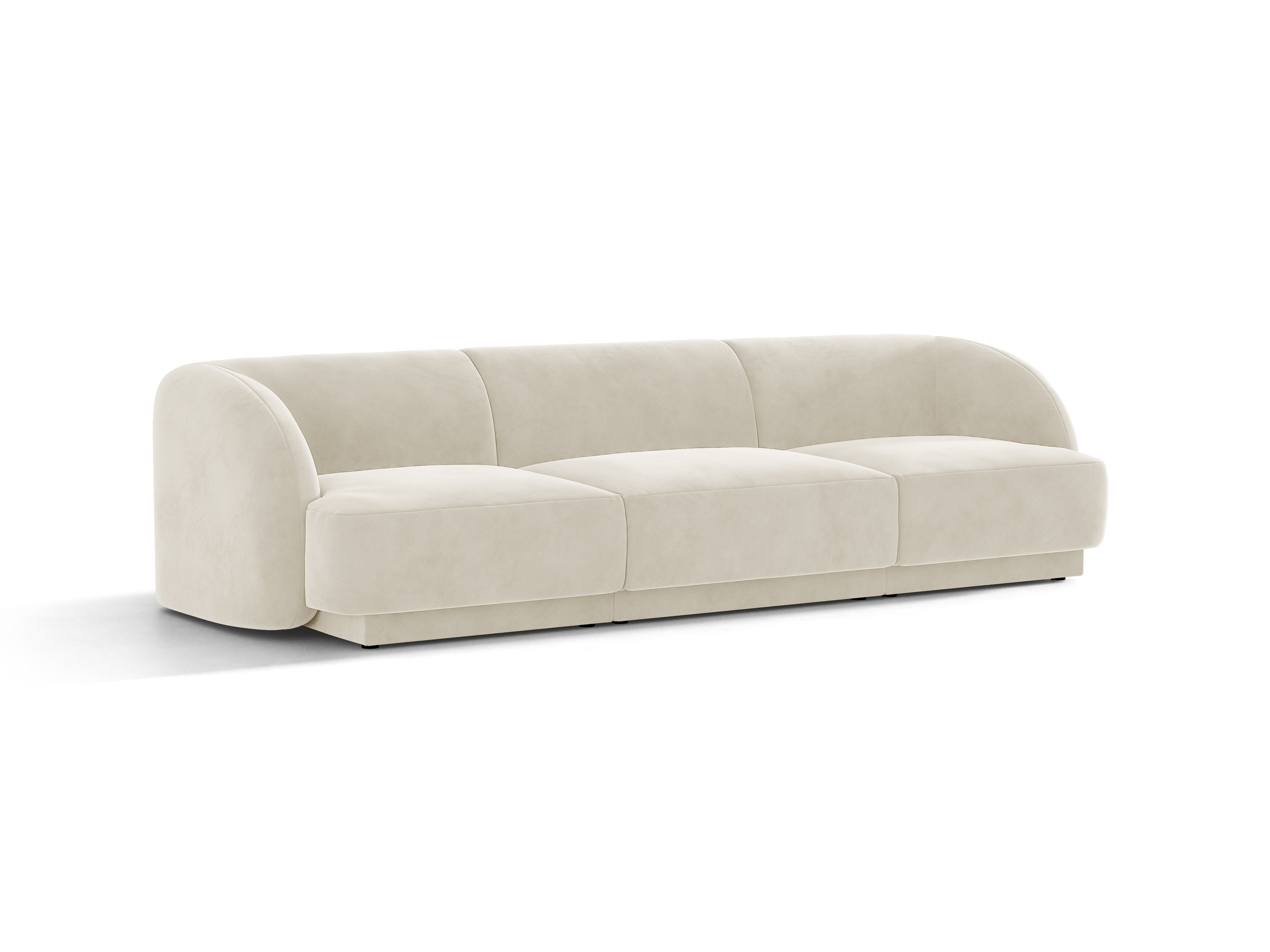 Sofa aus Samt 3-sitzig MILEY beige