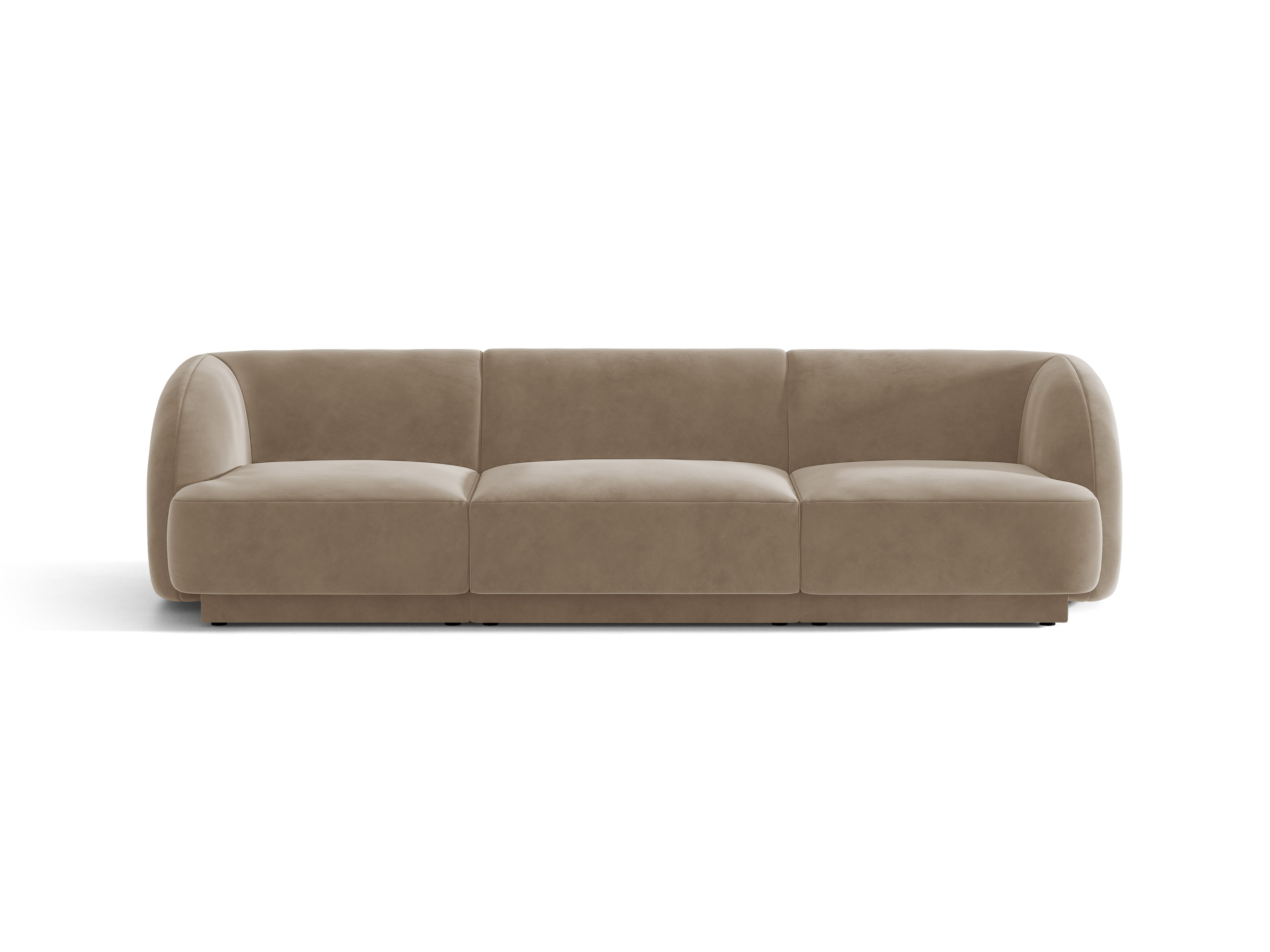 Sofa aus Samt 3-sitzig MILEY cappuccino