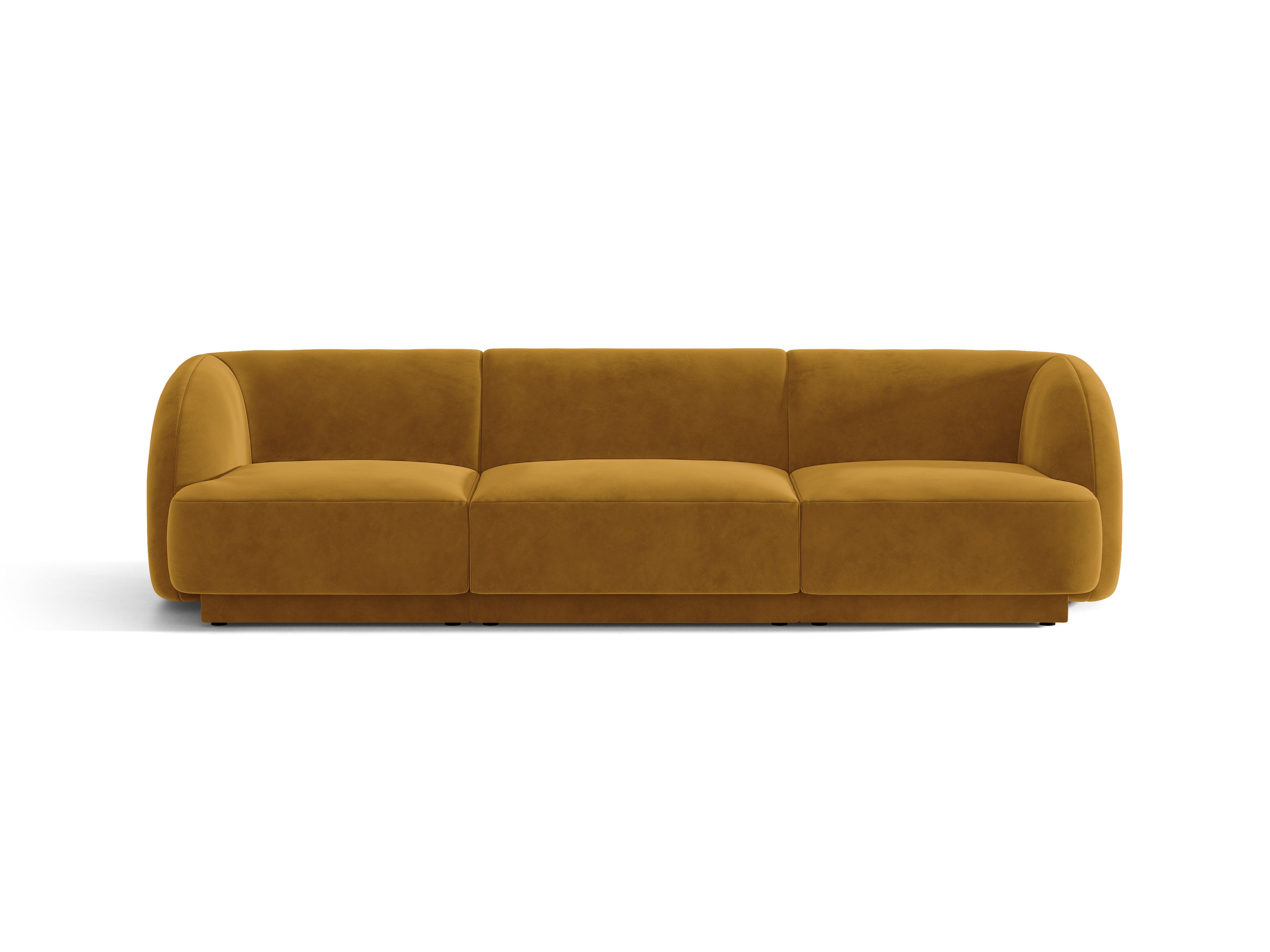 Sofa aus Samt 3-sitzig MILEY gelb