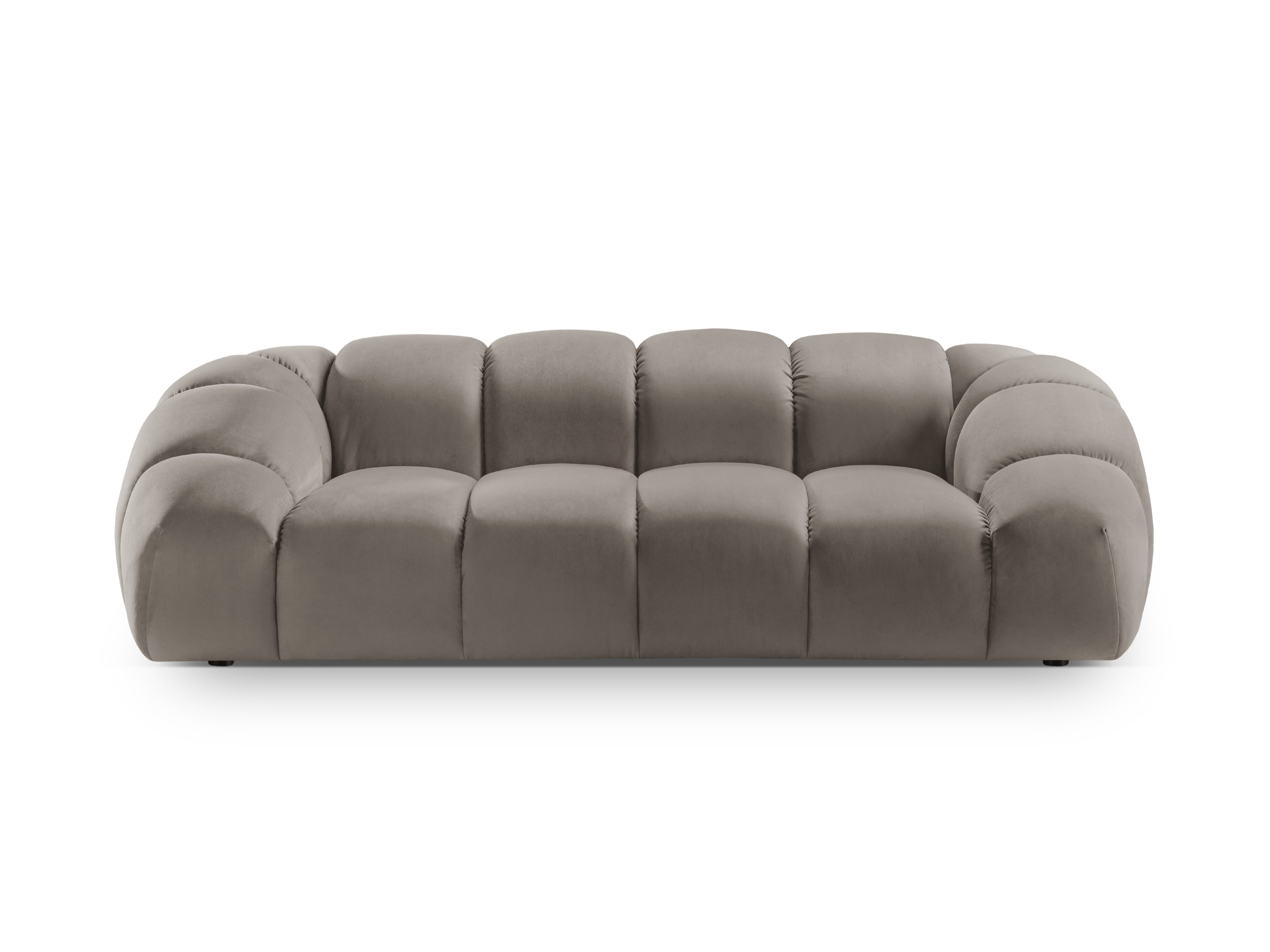 Velvet sofa 2.5-seater DIANA gray-brown