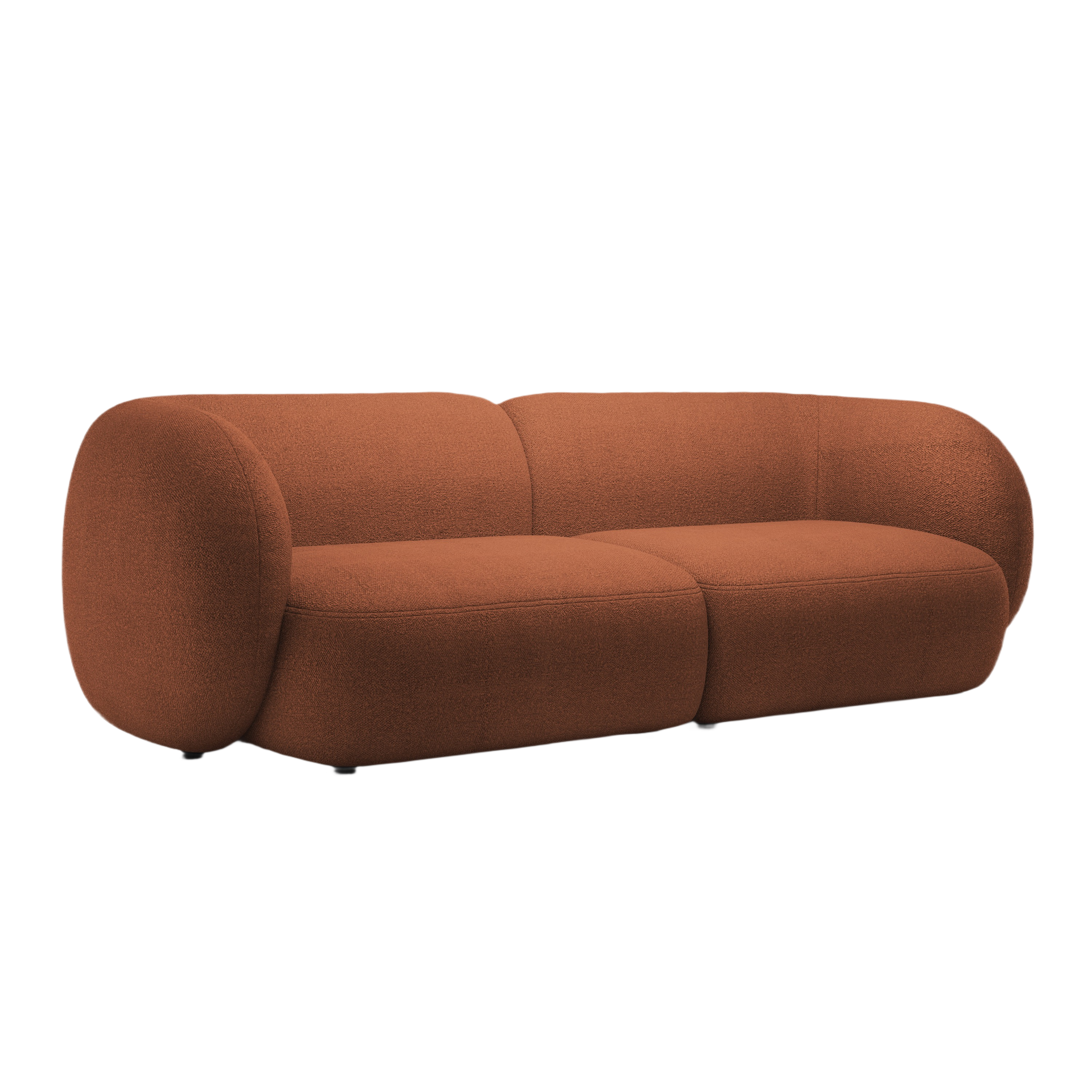 Sofa für 4 Personen KATE terracotta Boucle