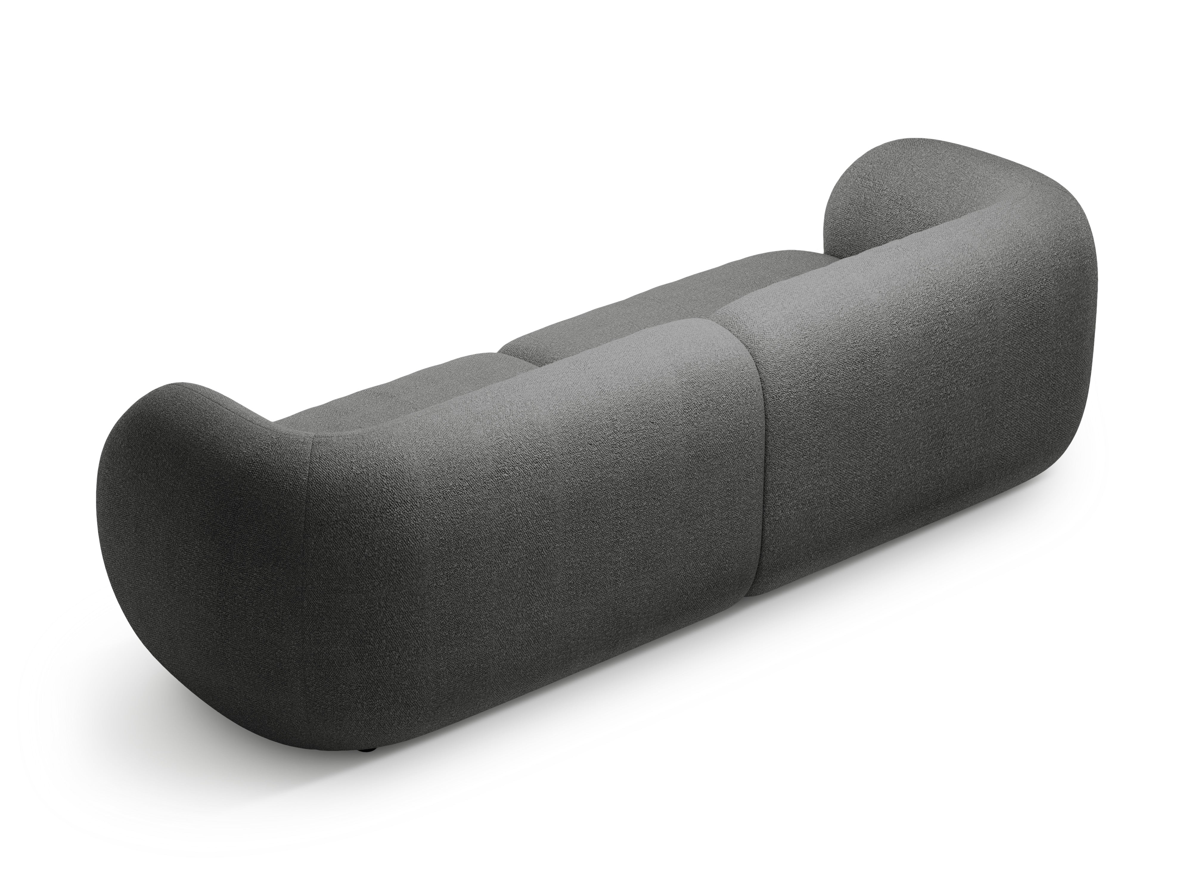 Sofa für 4 Personen KATE dunkelgrau Boucle