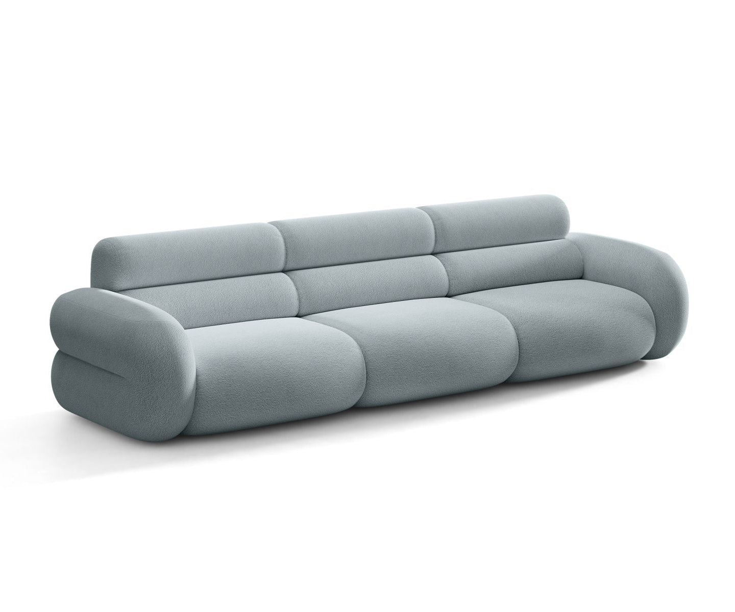 Sofa für 4 Personen NEO in himmelblauem Boucle