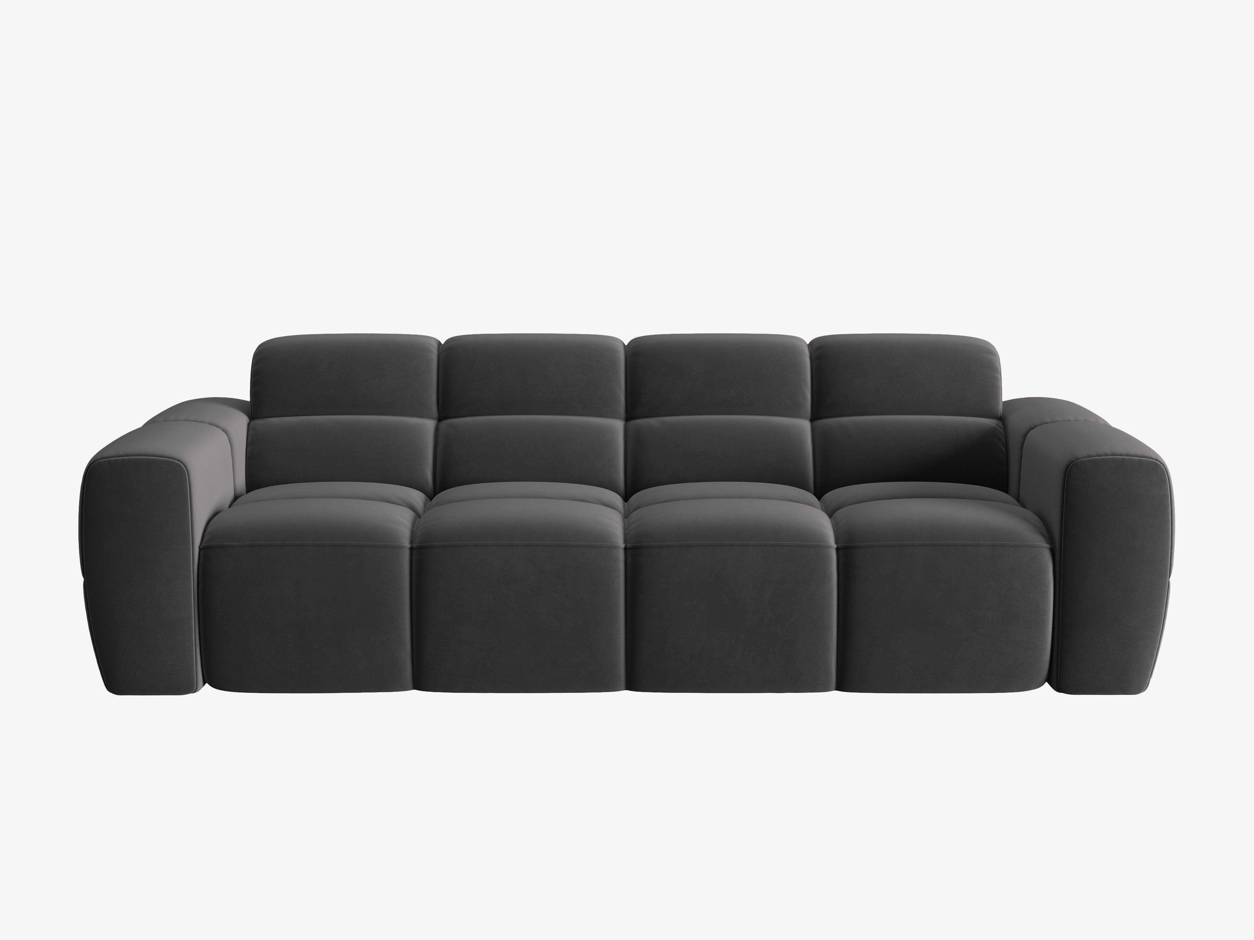 Sofa aus Samt für 4 Personen LISA dunkelgrau [Monika] [Julia spr]