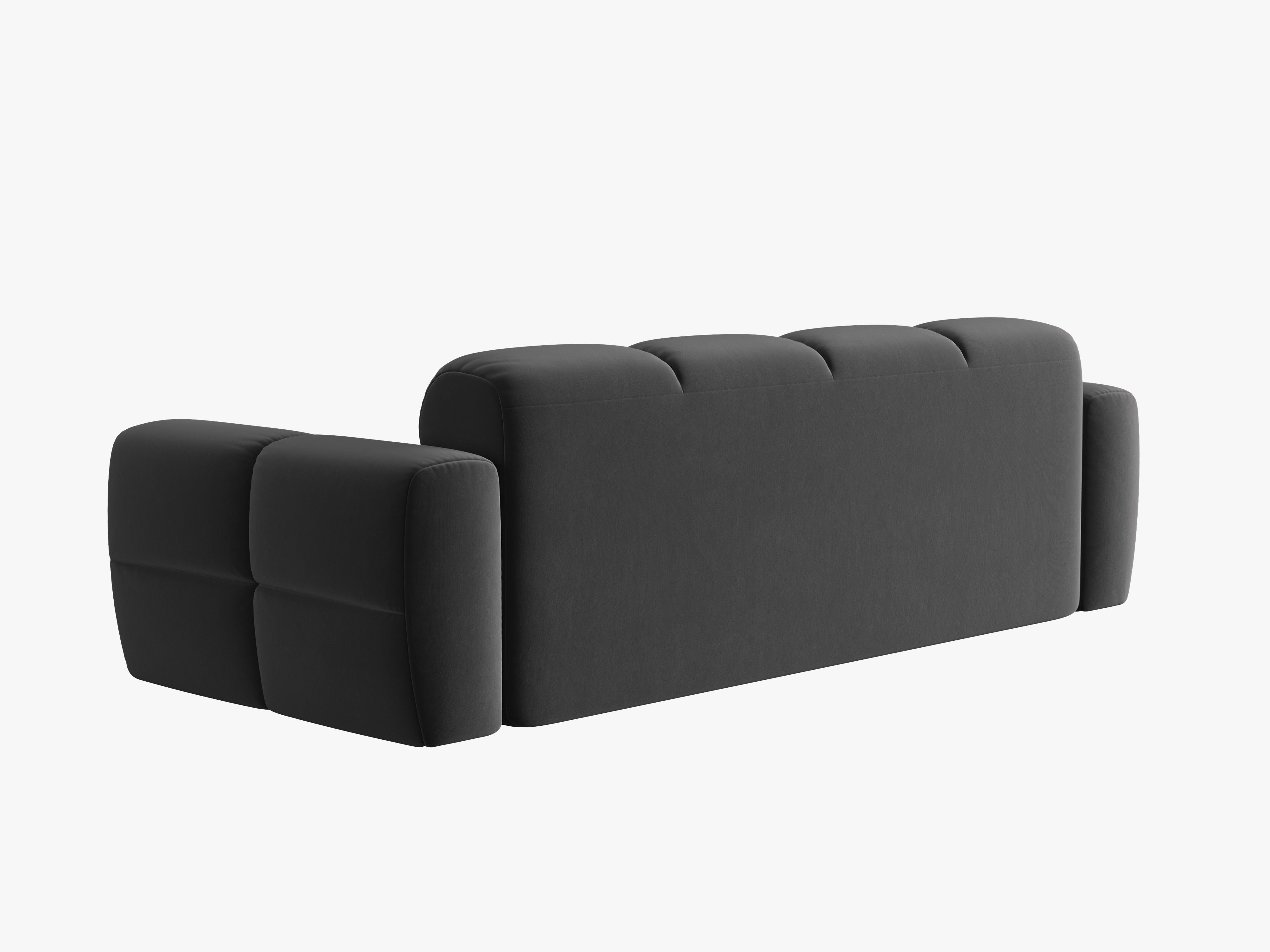 Sofa aus Samt für 4 Personen LISA dunkelgrau [Monika] [Julia spr]