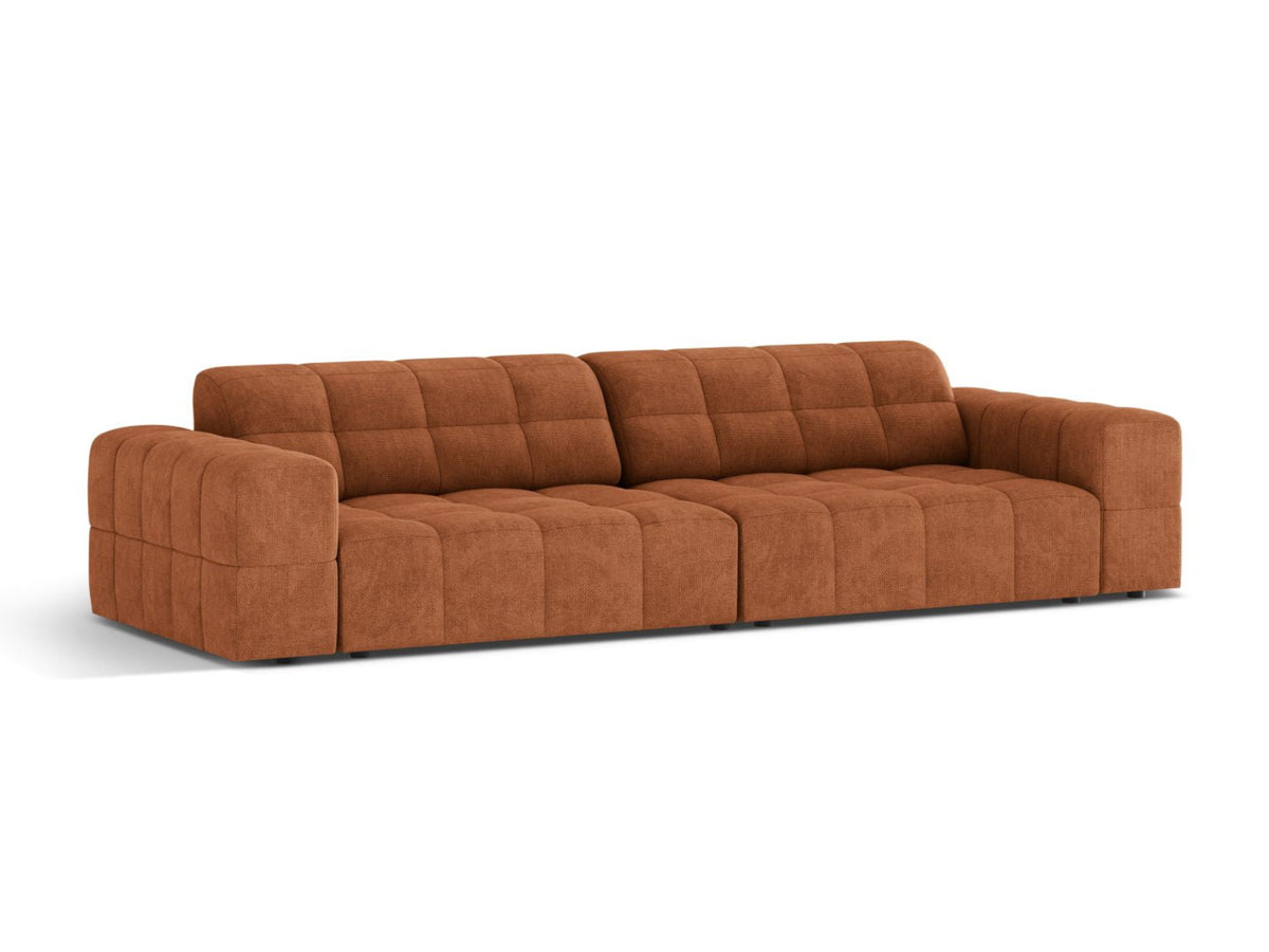 Sofa 4-osobowa JENNIFER ceglany szenil – ujęcie boczne