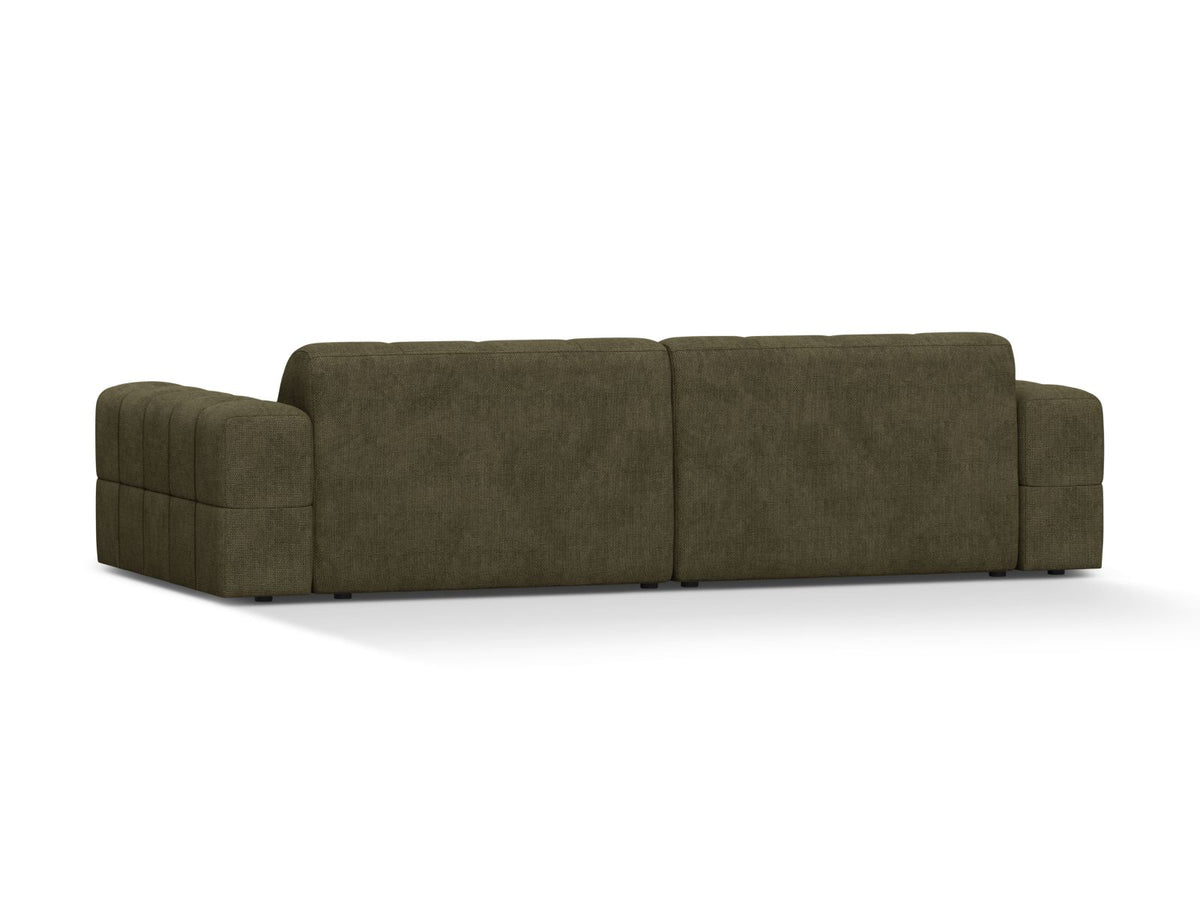 Sofa 4-osobowa JENNIFER oliwkowy szenil – ujęcie tylne