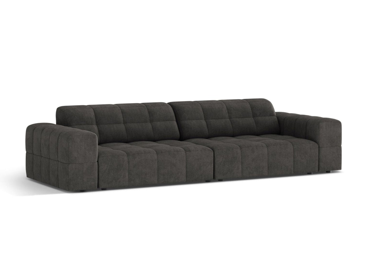 Sofa 4-osobowa JENNIFER grafitowy szenil – ujęcie boczne