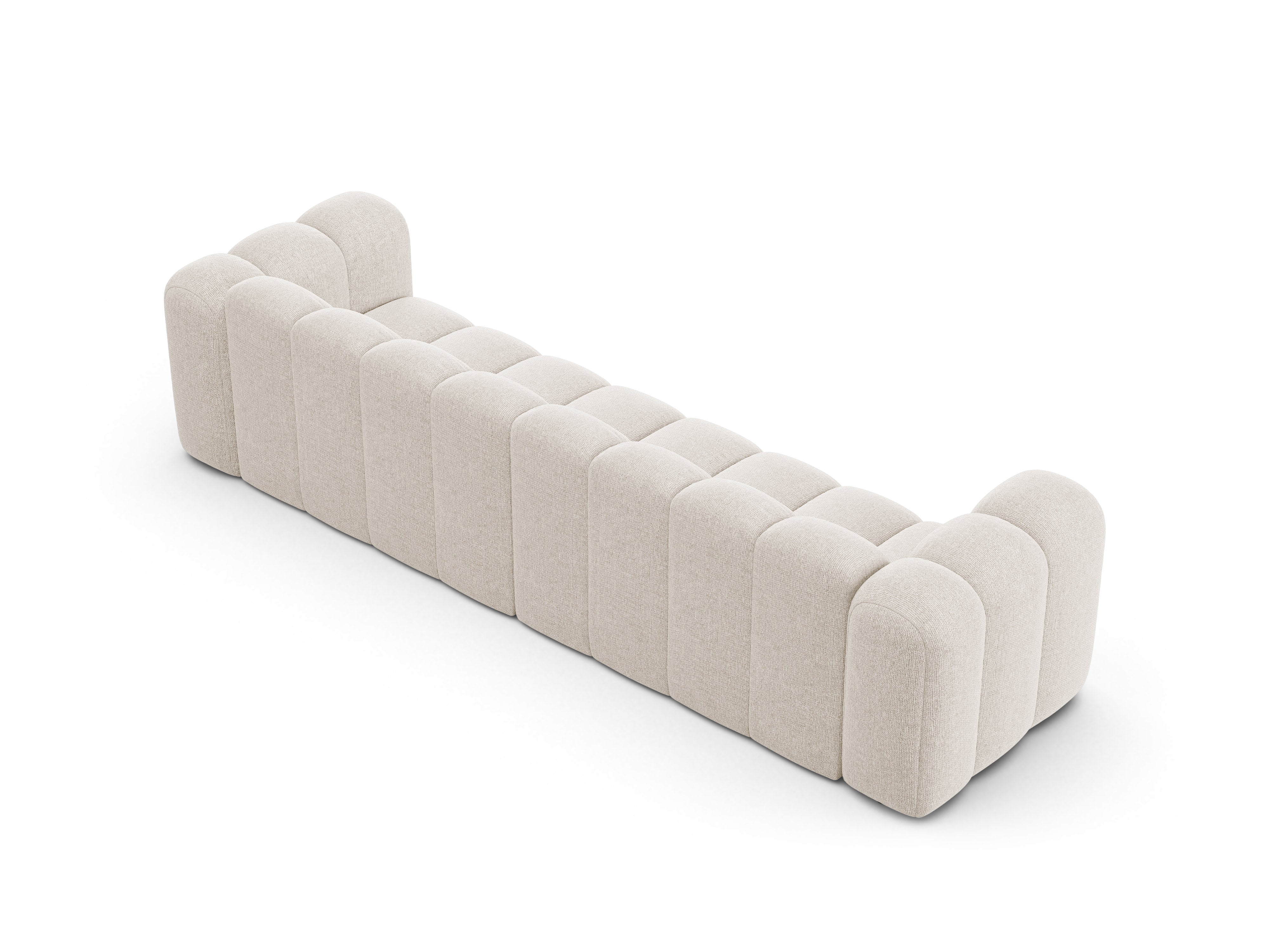 Sofa für 4 Personen LUPINE hellbeige Chenille