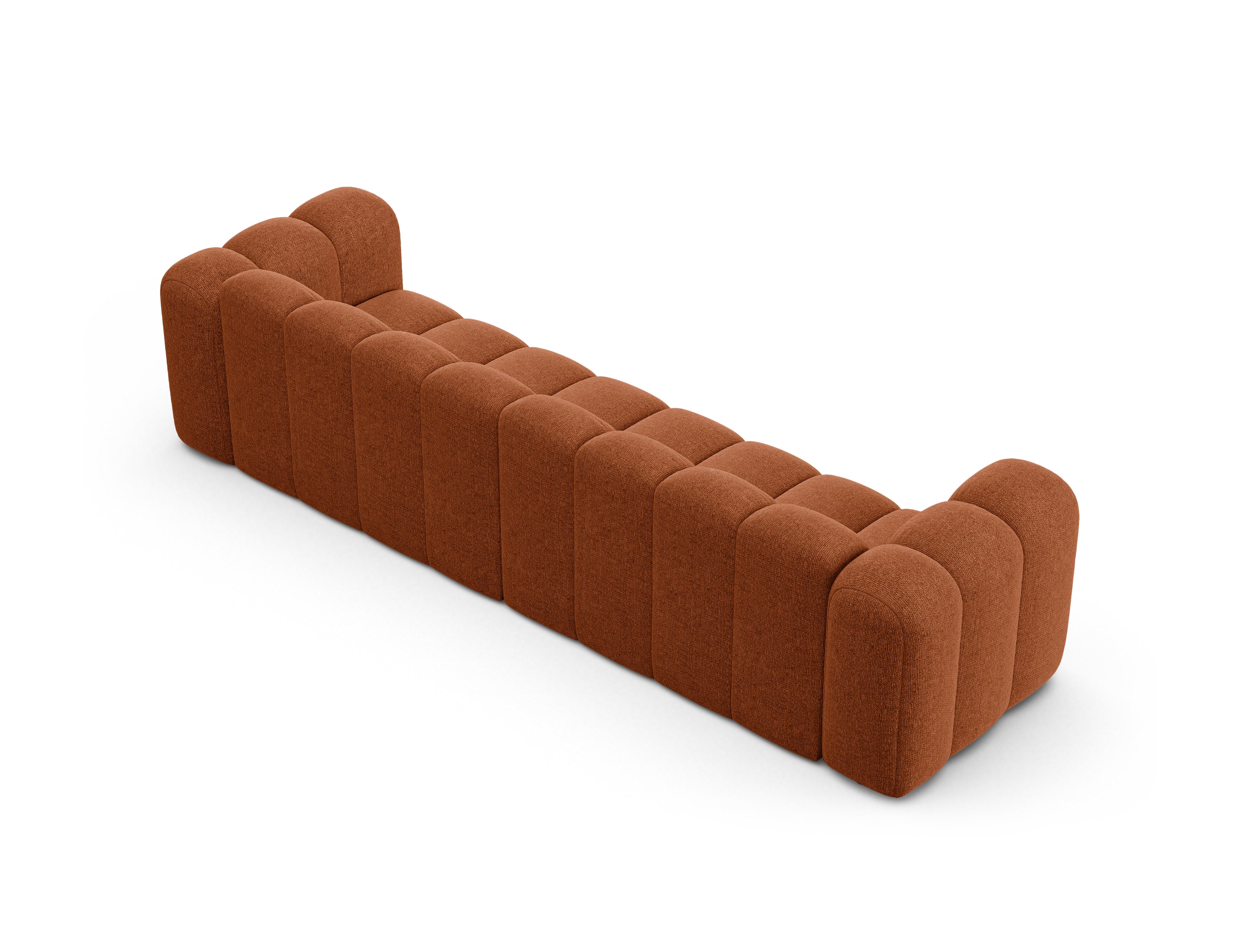 4-seater LUPINE sofa in brick chenille