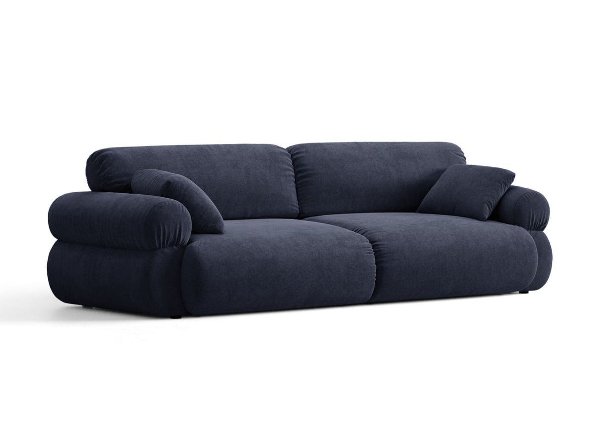 Sofa 4-osobowa OPHELIA granatowy – ujęcie boczne