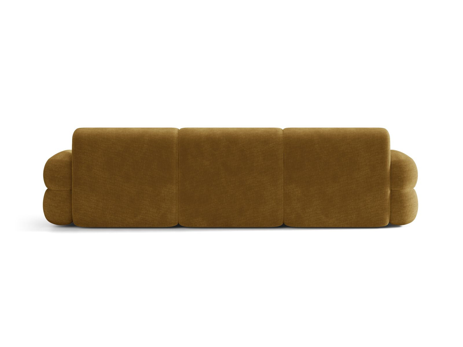 Sofa für 4 Personen NEO in senfgelbem Chenille