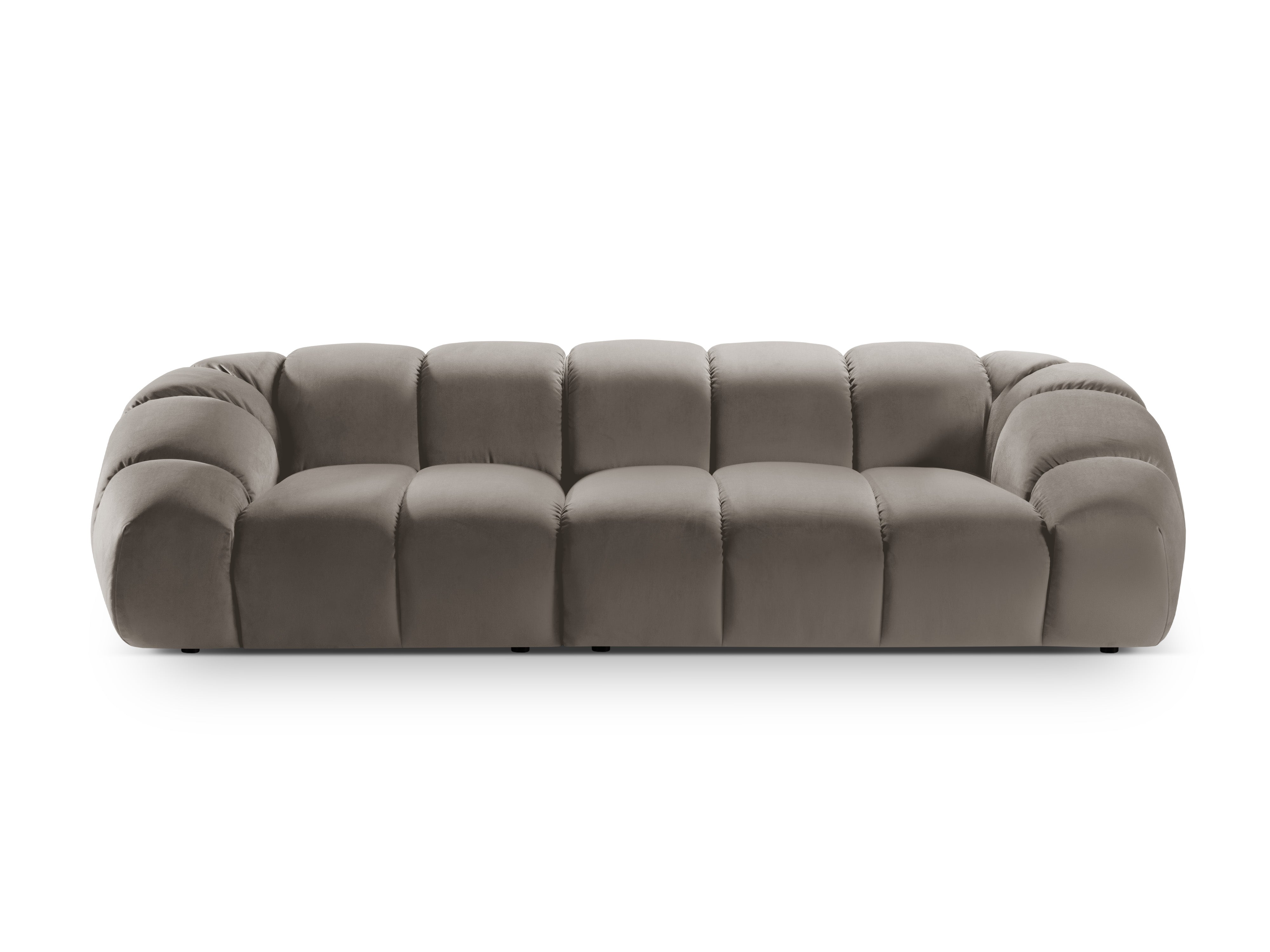 Sofa aus Samt für 4 Personen DIANA grau-braun