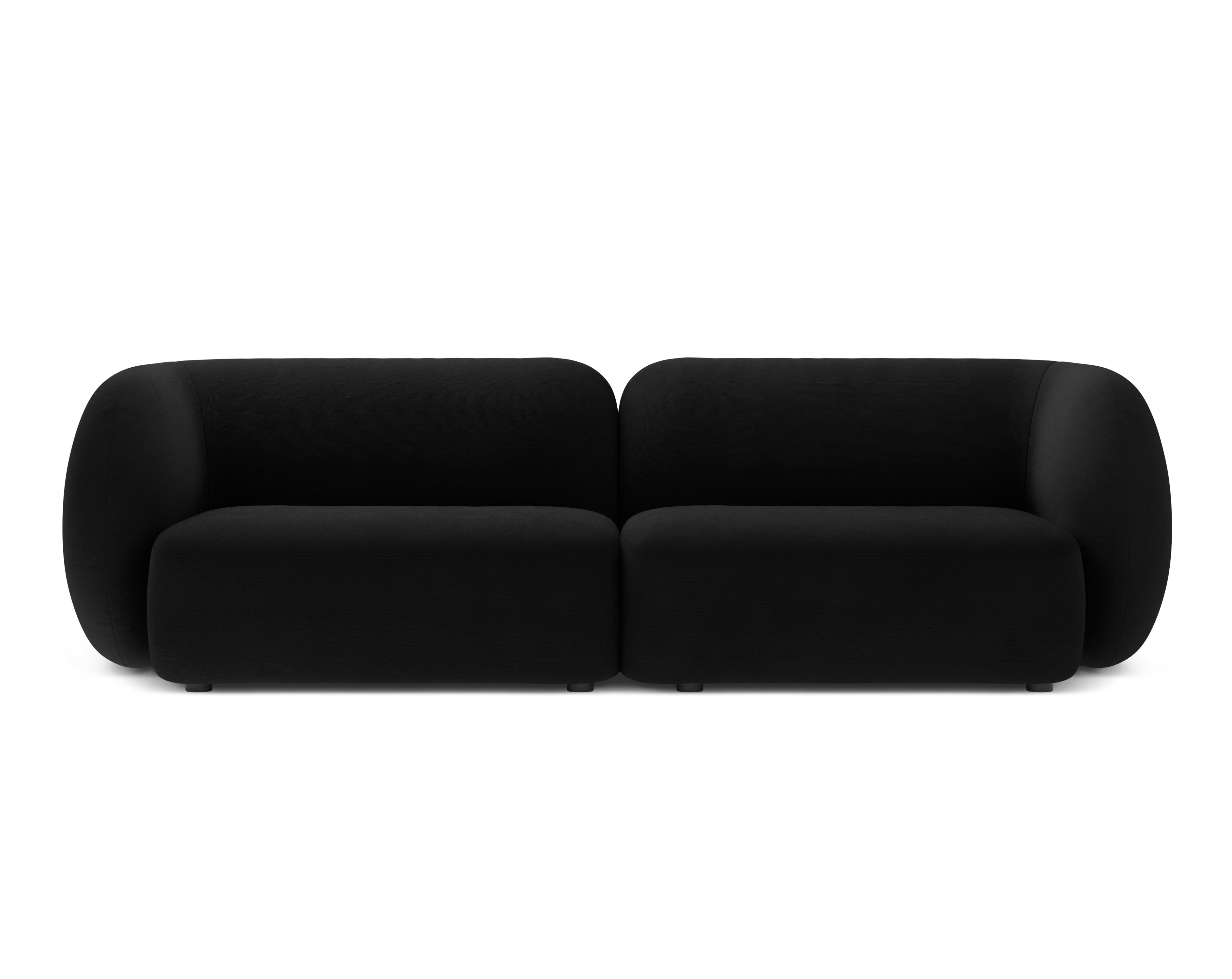 Sofa für 4 Personen aus schwarzem Samt KATE