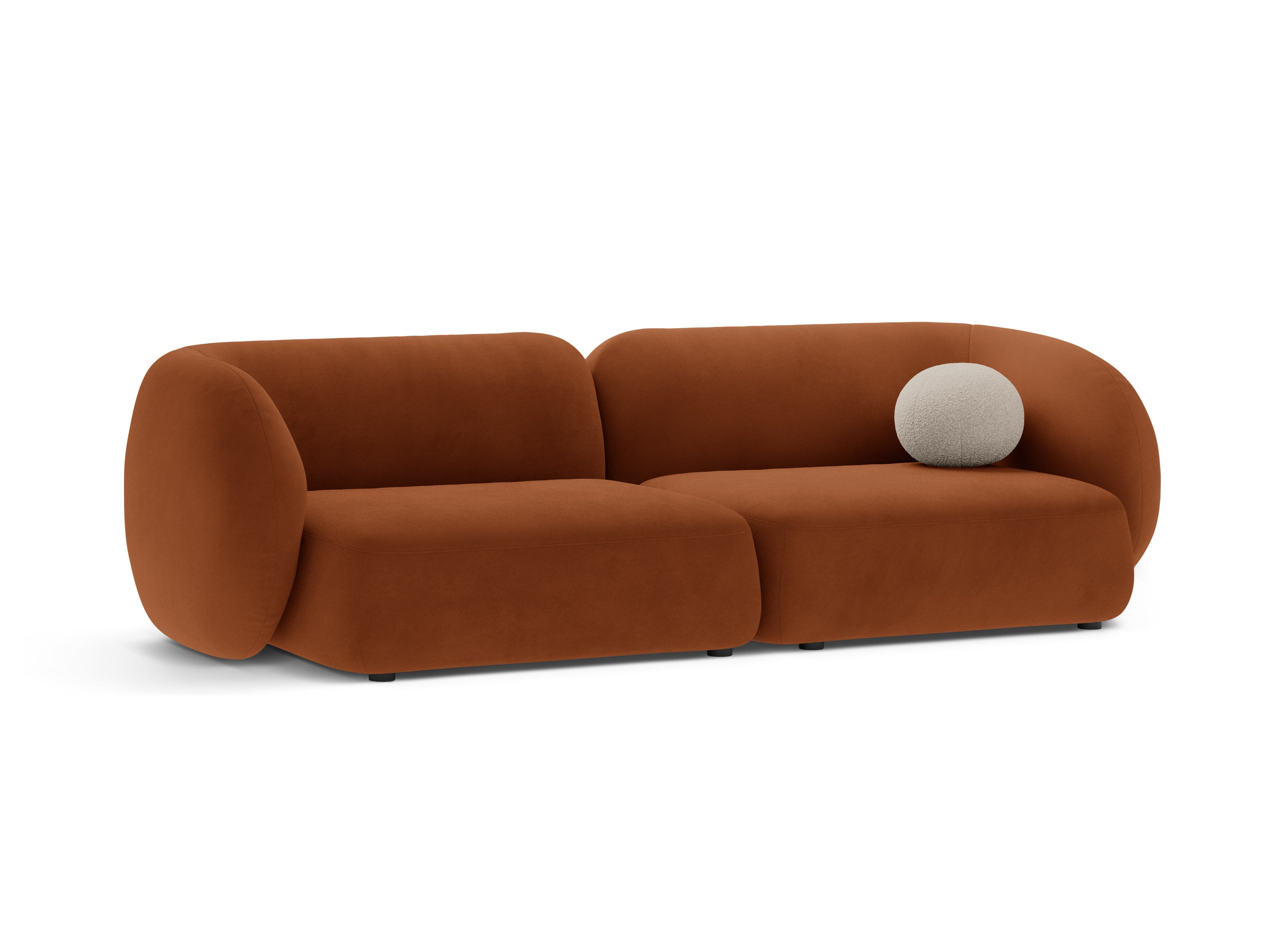 Sofa für 4 Personen aus Samt KATE terrakotta