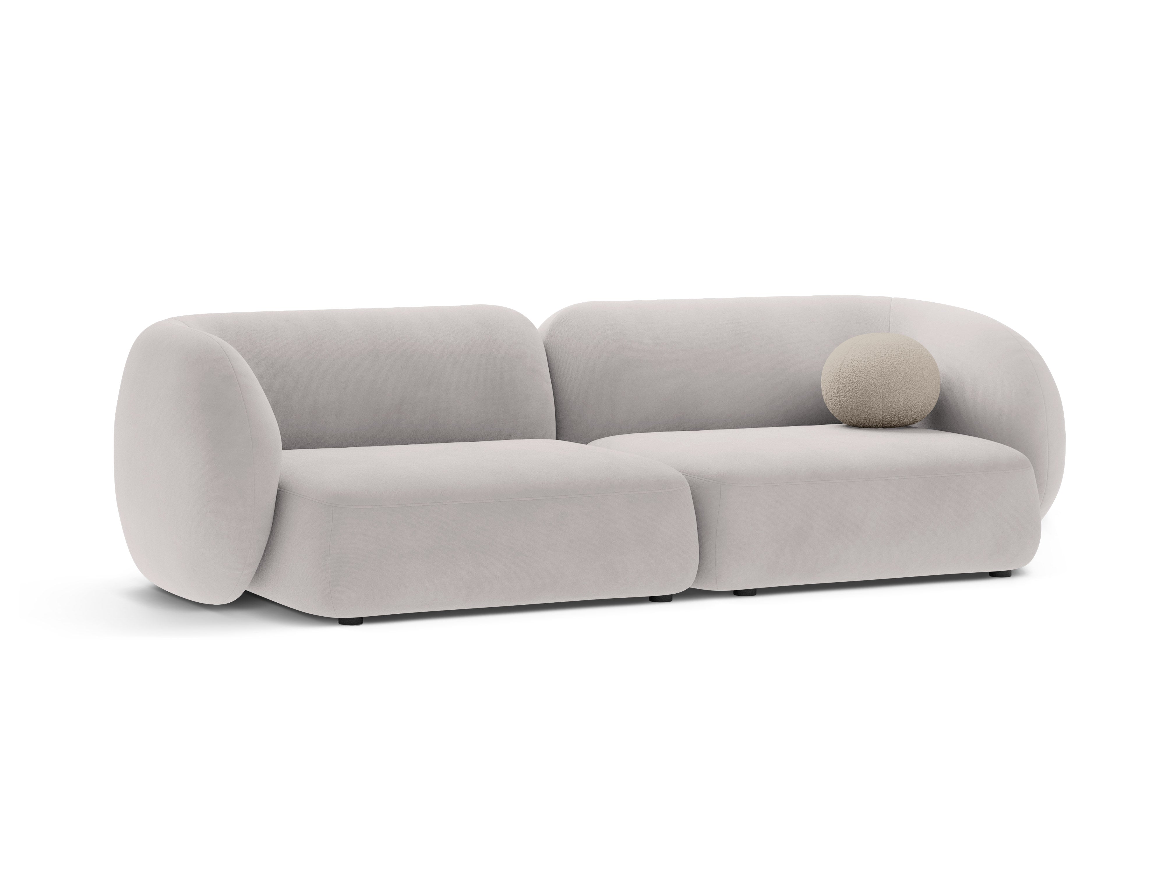 4-seater velvet sofa KATE light gray
