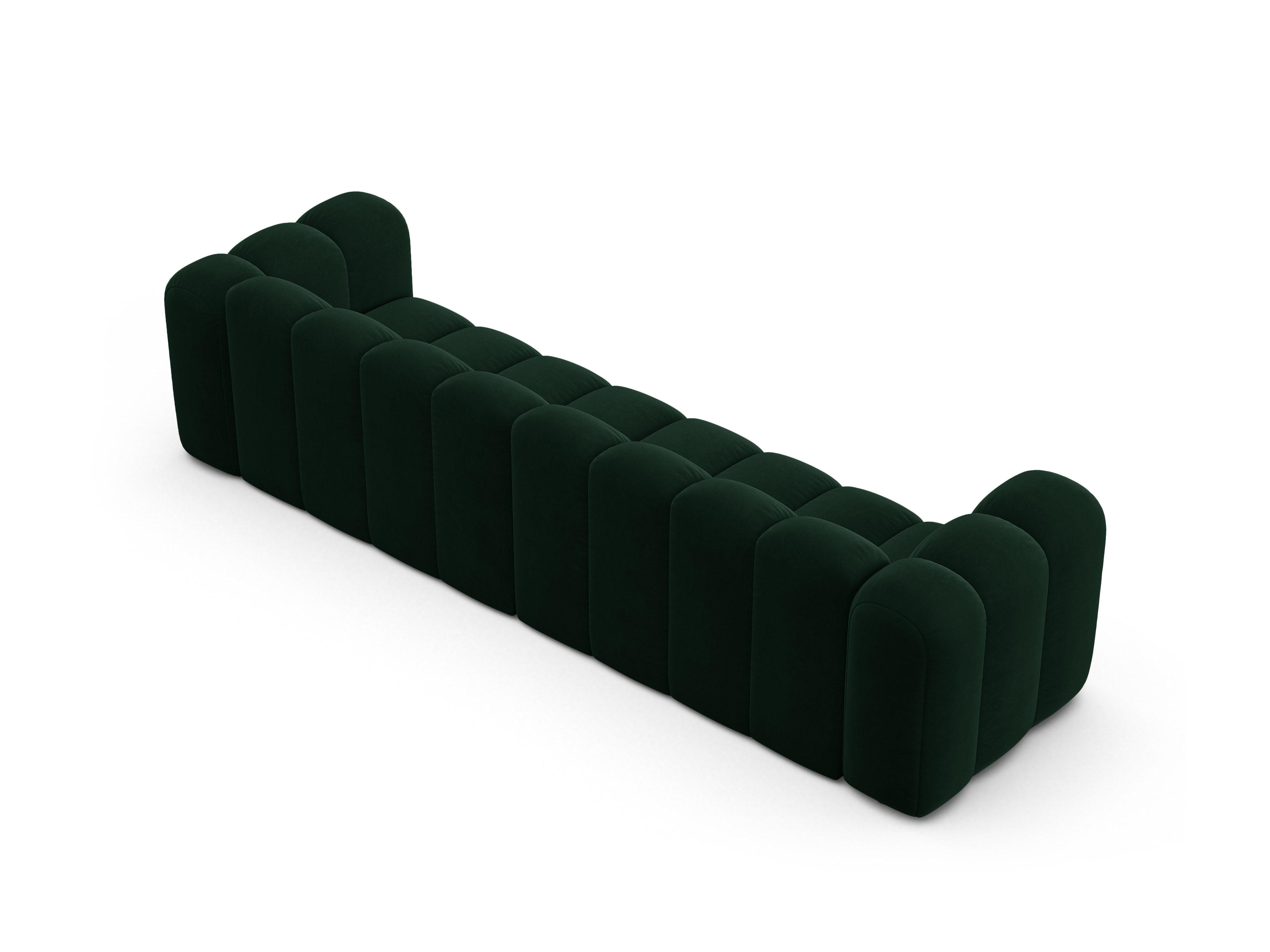 Sofa aus Samt für 4 Personen LUPINE flaschengrün