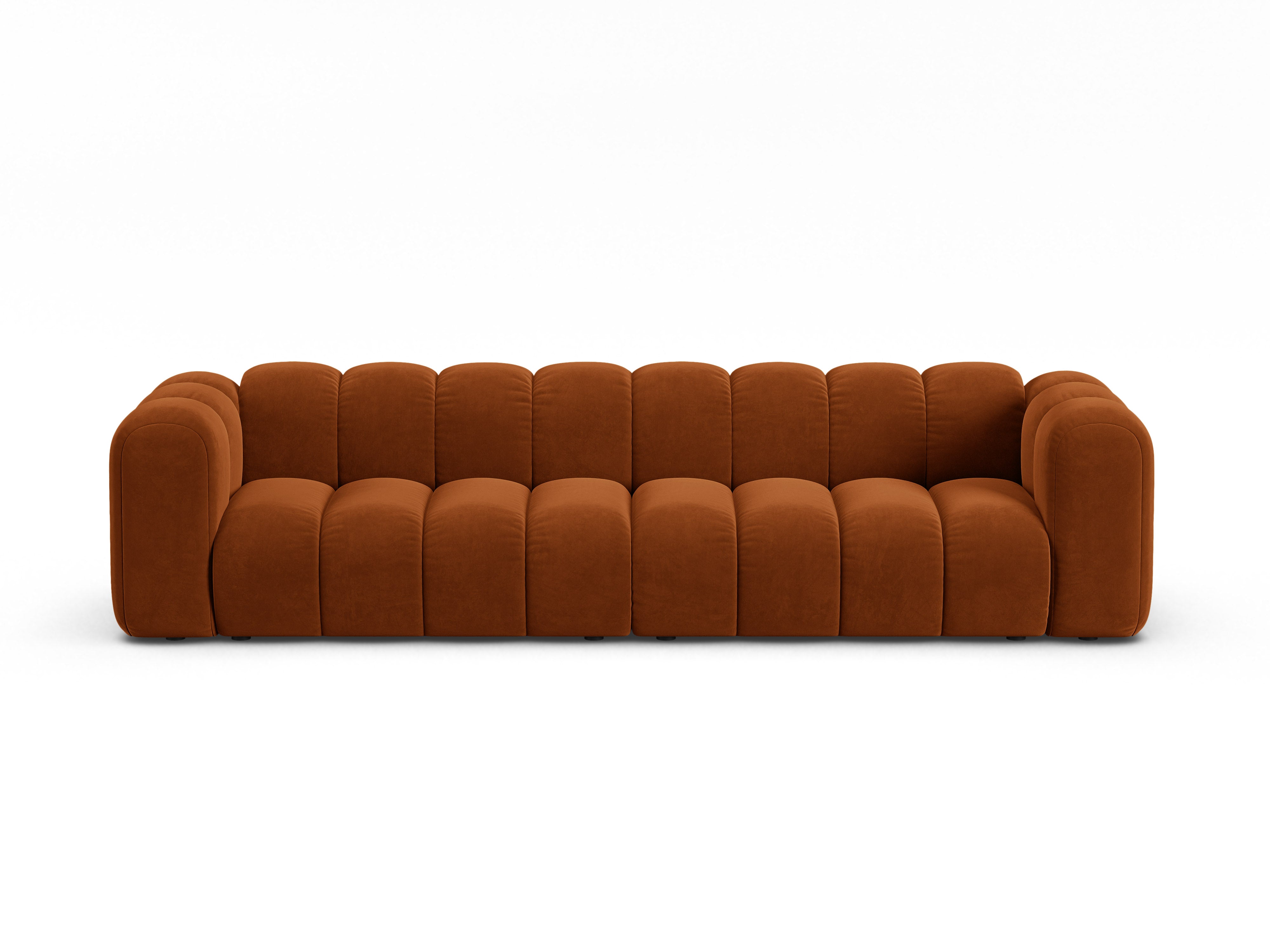 Sofa aus Samt für 4 Personen LUPINE ziegelrot