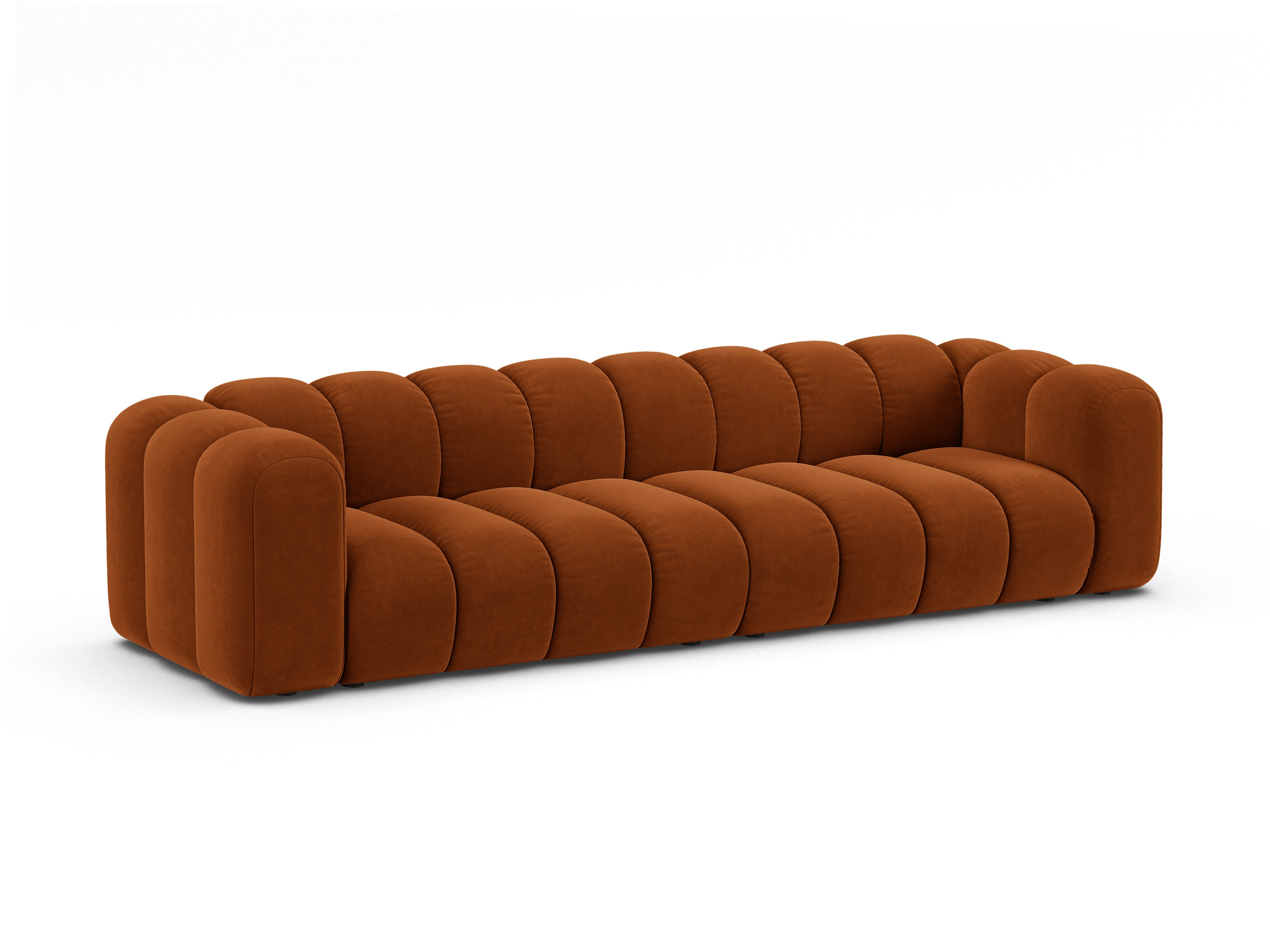 Sofa aus Samt für 4 Personen LUPINE ziegelrot