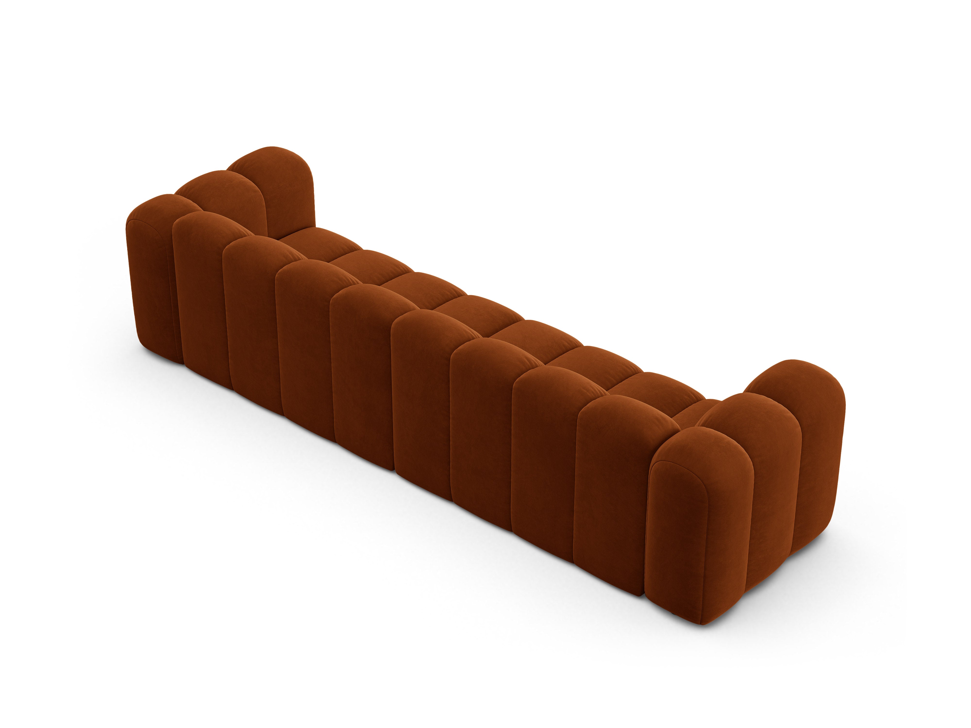 Sofa aus Samt für 4 Personen LUPINE ziegelrot