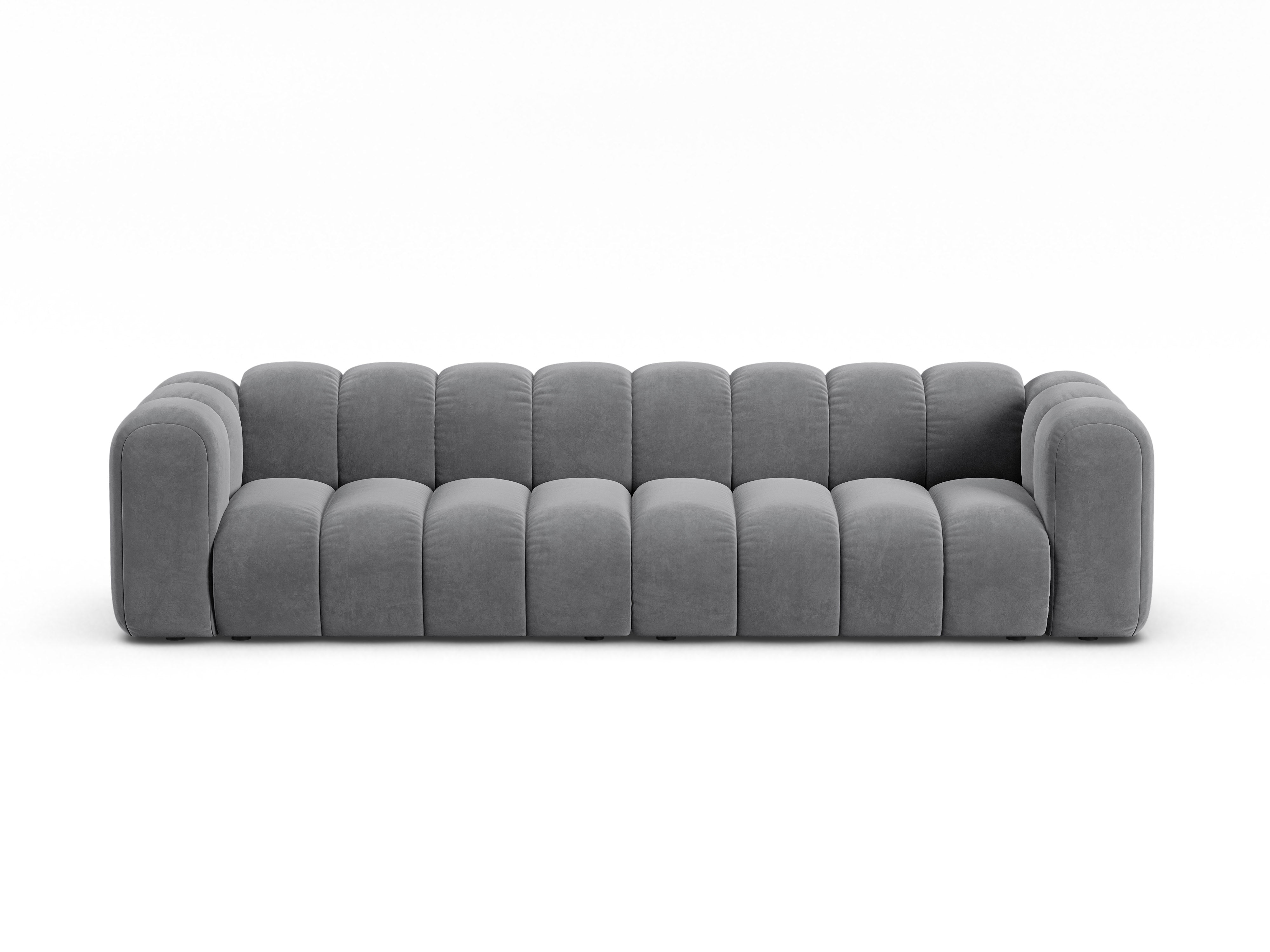 Sofa aus Samt für 4 Personen LUPINE grau