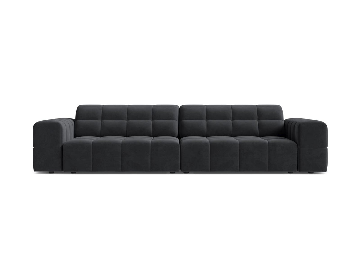 Sofa aksamitna 4-osobowa JENNIFER szary Bluvel – Micadoni