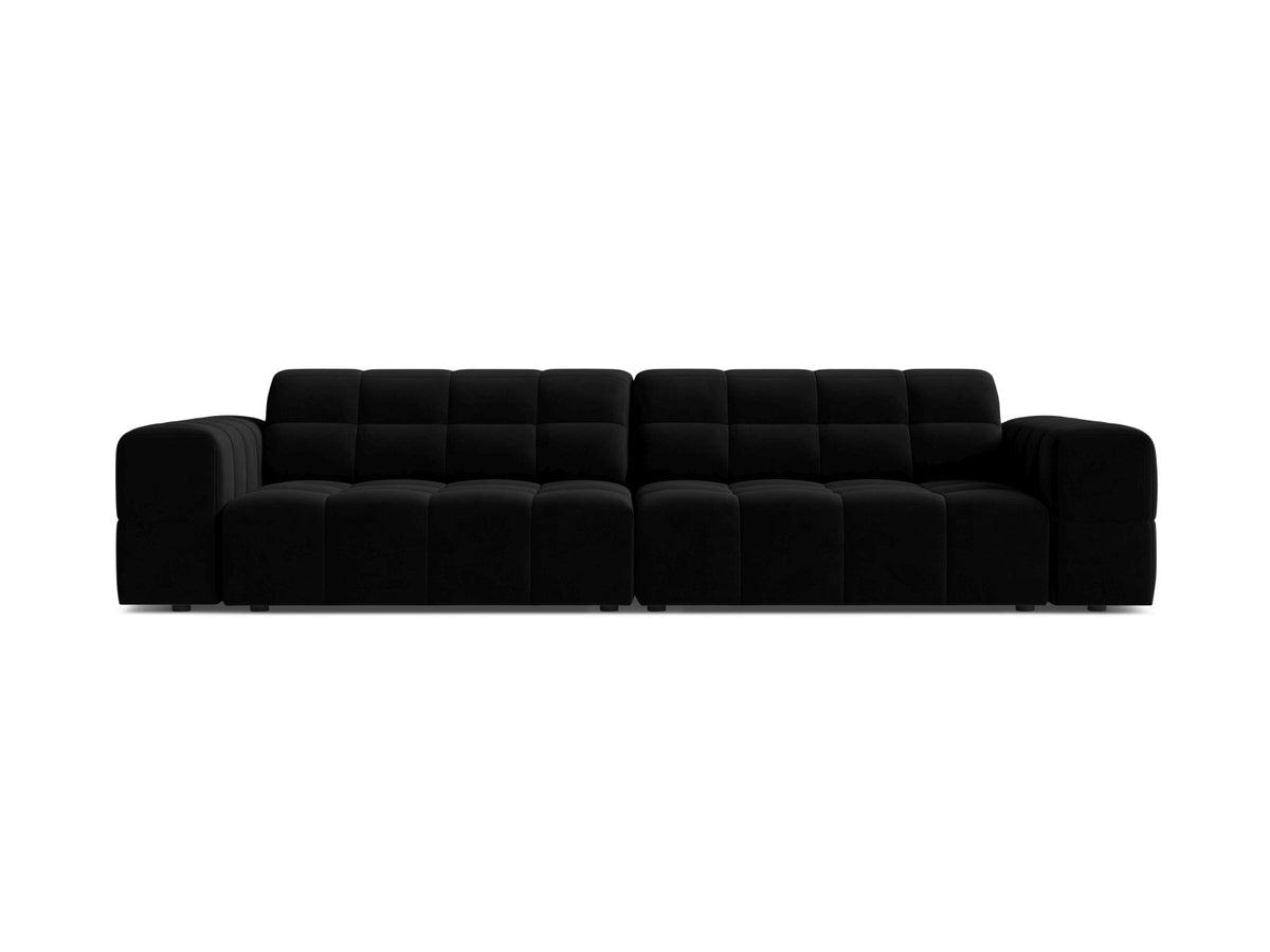 Sofa aksamitna 4-osobowa JENNIFER czarny Bluvel – Micadoni