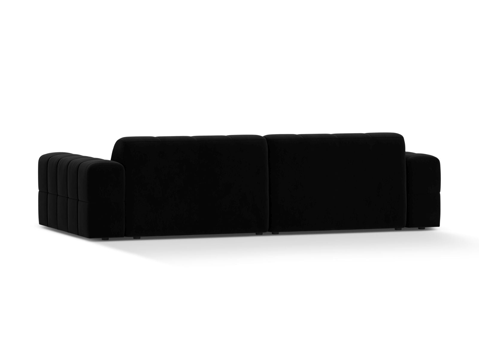 Sofa aksamitna 4-osobowa JENNIFER czarny Bluvel – ujęcie tylne