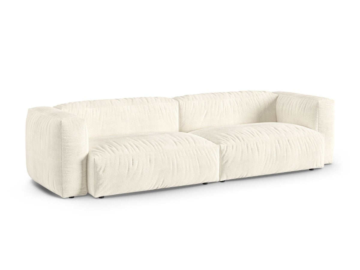 Sofa 4-osobowa XL MARTINA ecru boucle – ujęcie boczne