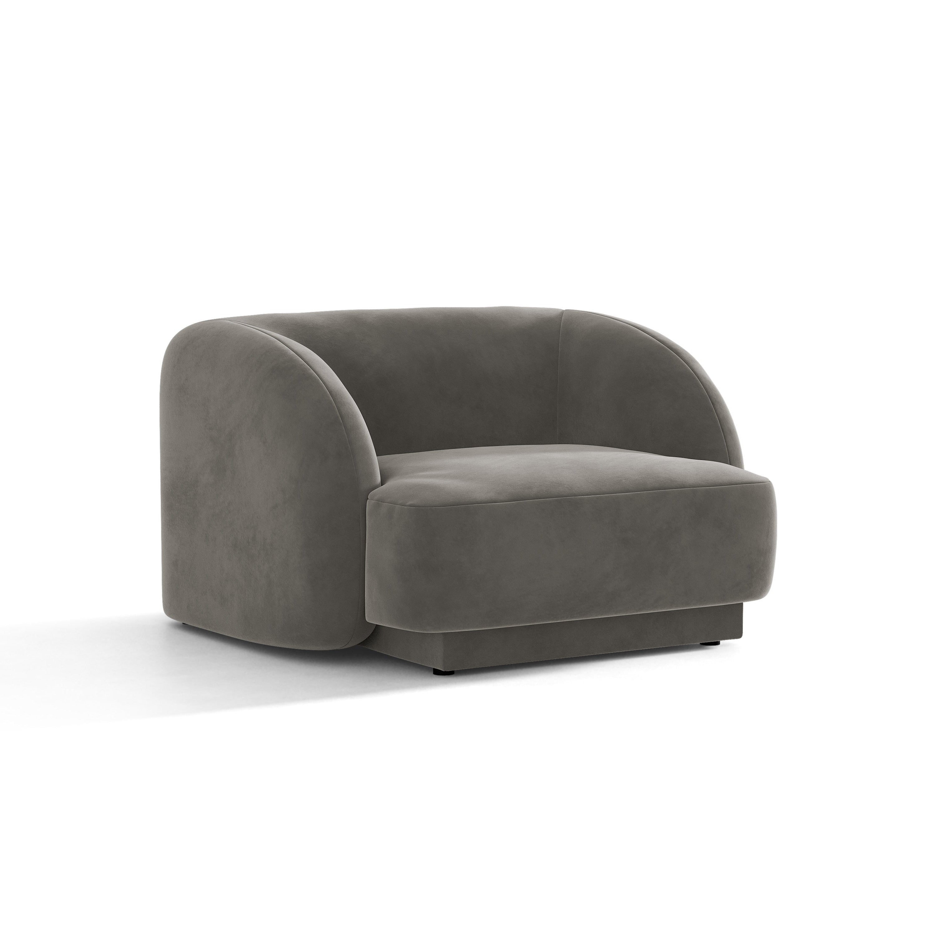 Miley Jasnoszary Velvet -Sessel
