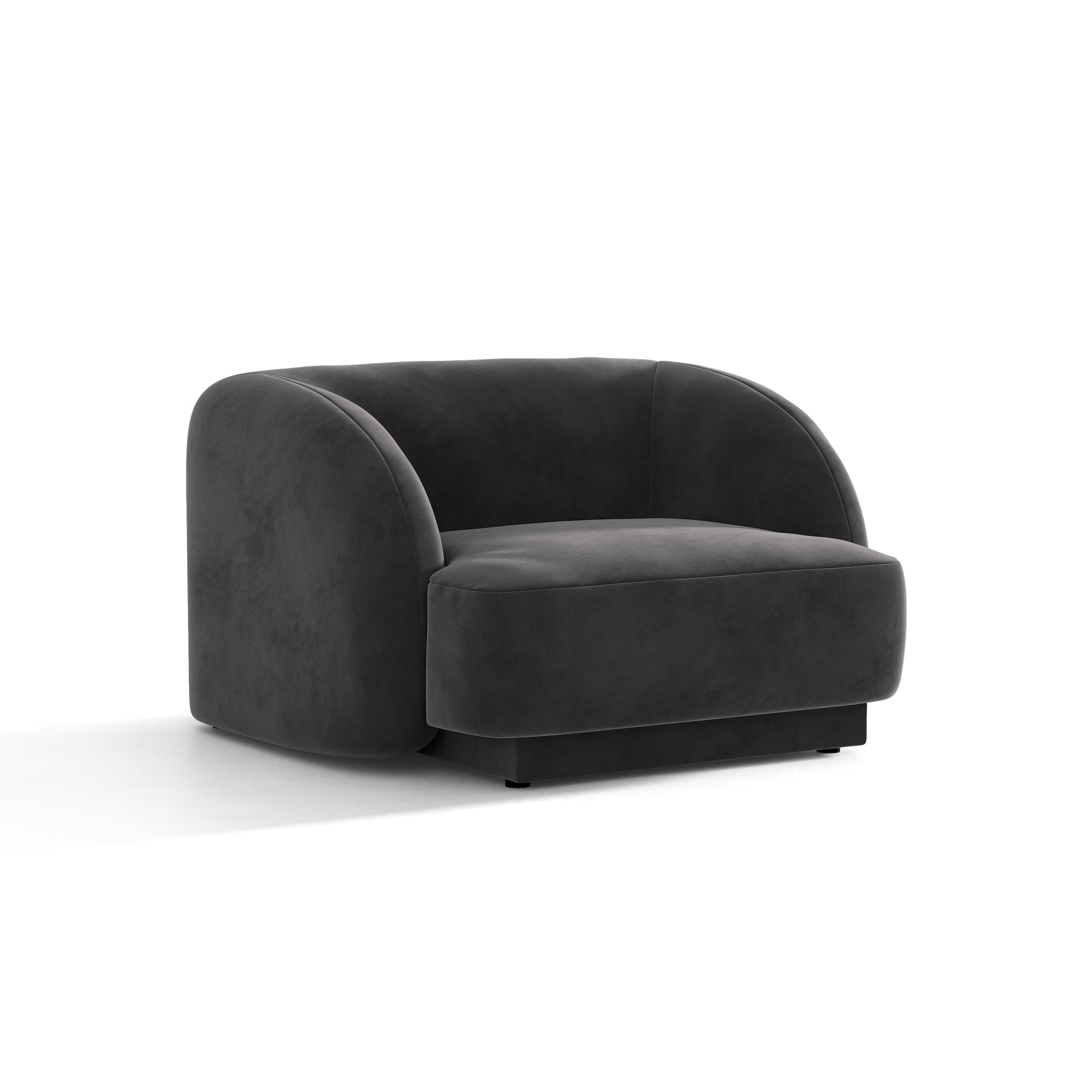 Miley Velvet Sessel dunkelgrau